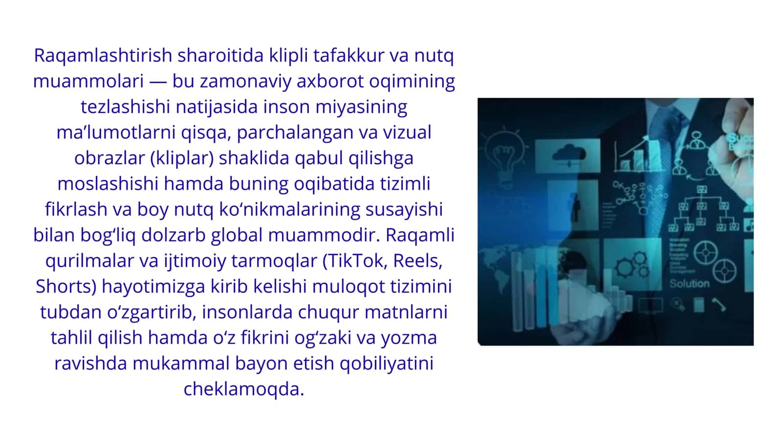 Raqamlashtirish sharoitida klipli tafakkur va nutq muammolari 2
