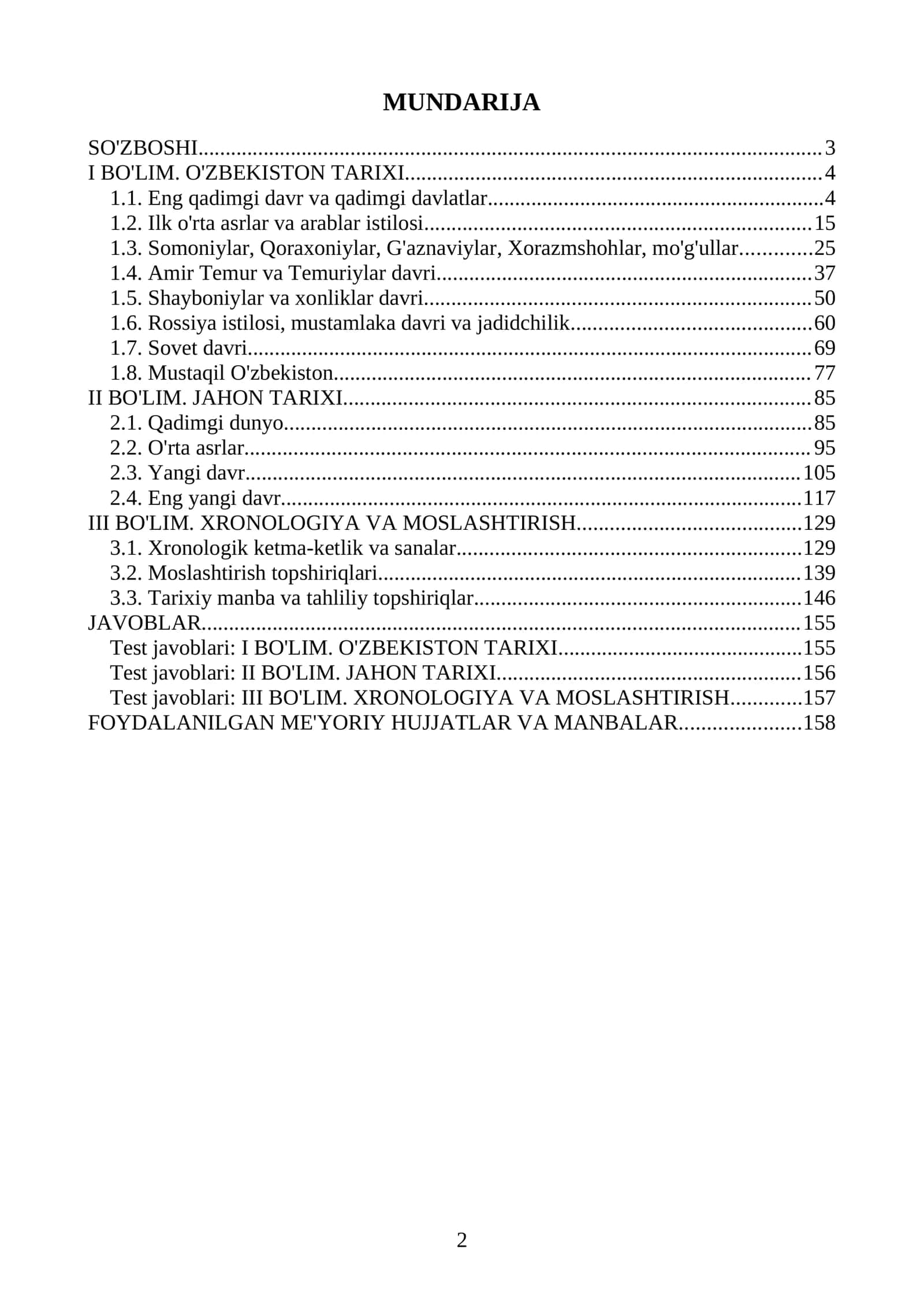 Tarix DTM 2026-2027 testlari. 1000 ta saralangan yangi testlar 2