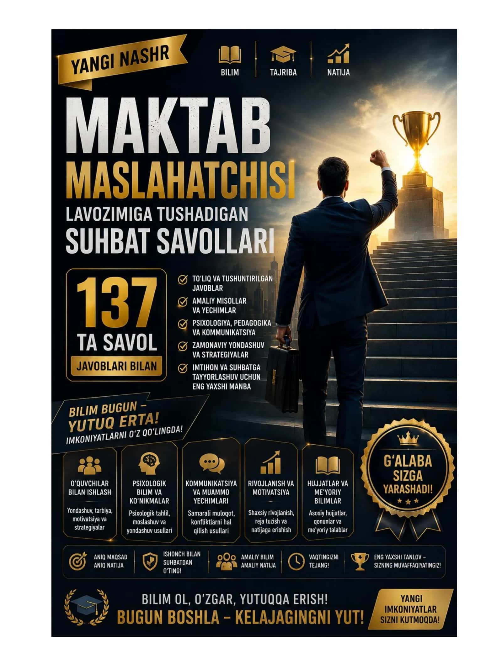 Maktab Maslahatchisi Tayyorlov Testlar va Suhbat Savollari 2