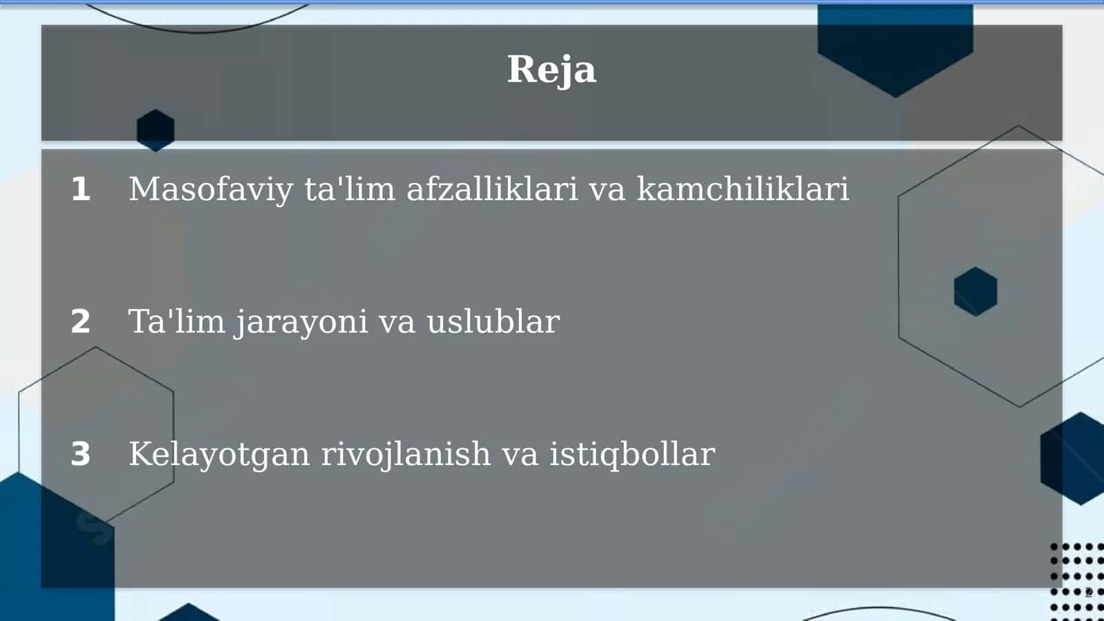 Masofaviy talimni tashkil etish va boshqarish 2
