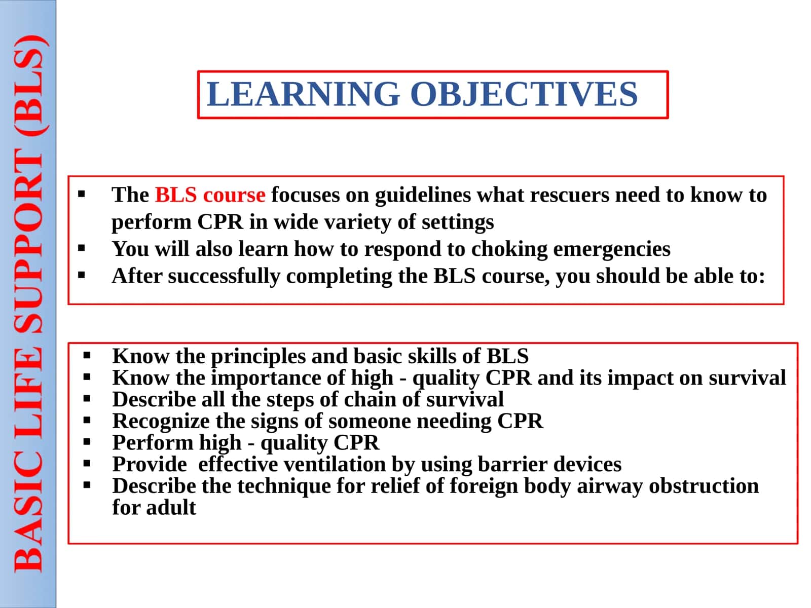 BASIC LIFE SUPPORT “BLS” 2