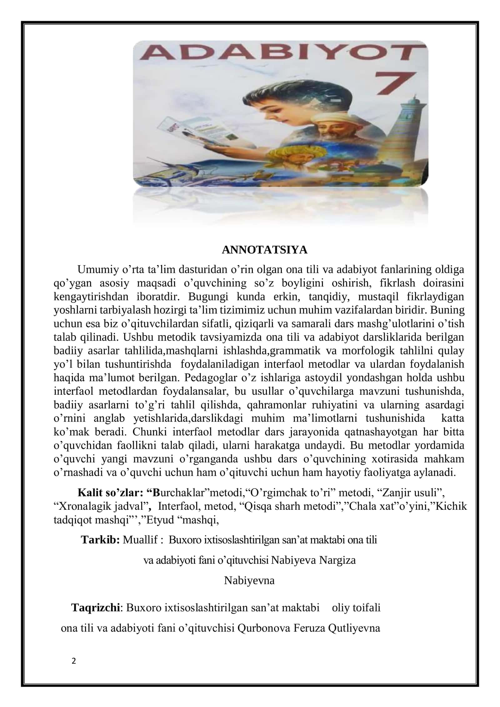 INGLIZ TILIDA OG’ZAKI NUTQNI RIVOJLANTIRISH 2