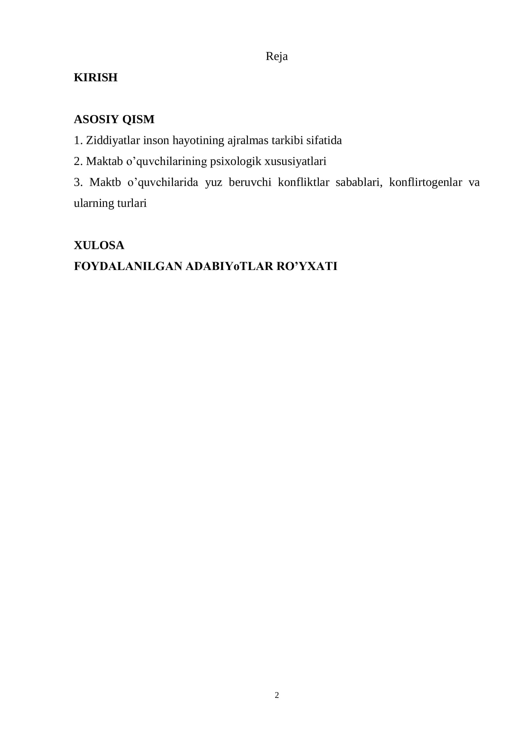 Maktab o’quvchilari yuz beradigan ziddiyatli vaziyatlar 2