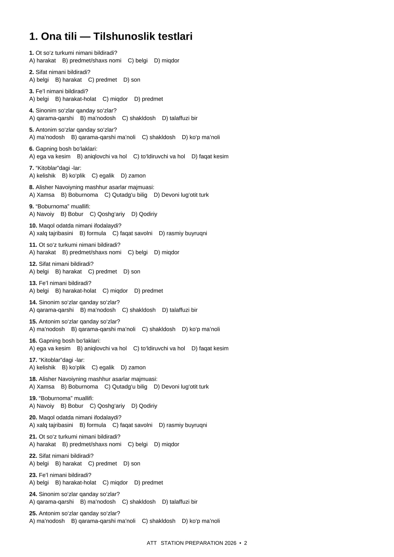 ONA TILI VA ADABIYOT ATTESTATSIYA 2026 2