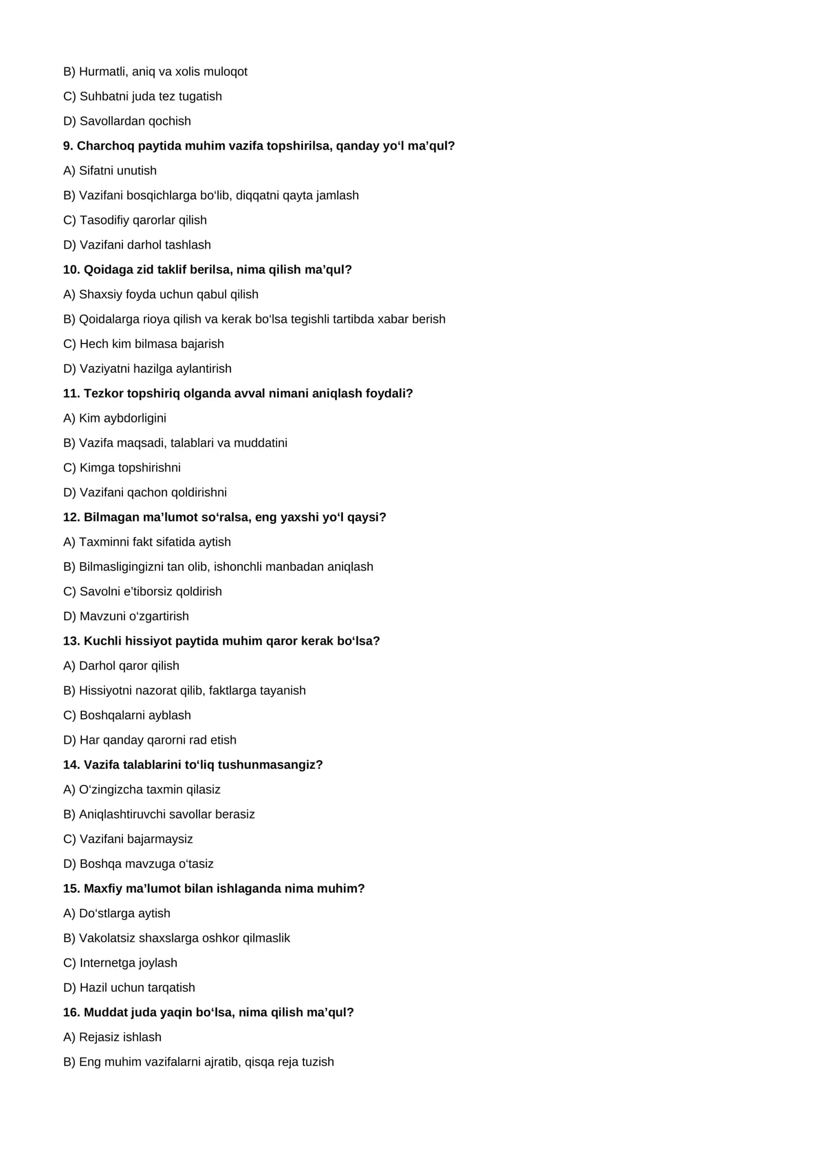 Ichki ishlar xizmatiga tayyorgarlik uchun 50 ta original psixologik test 2