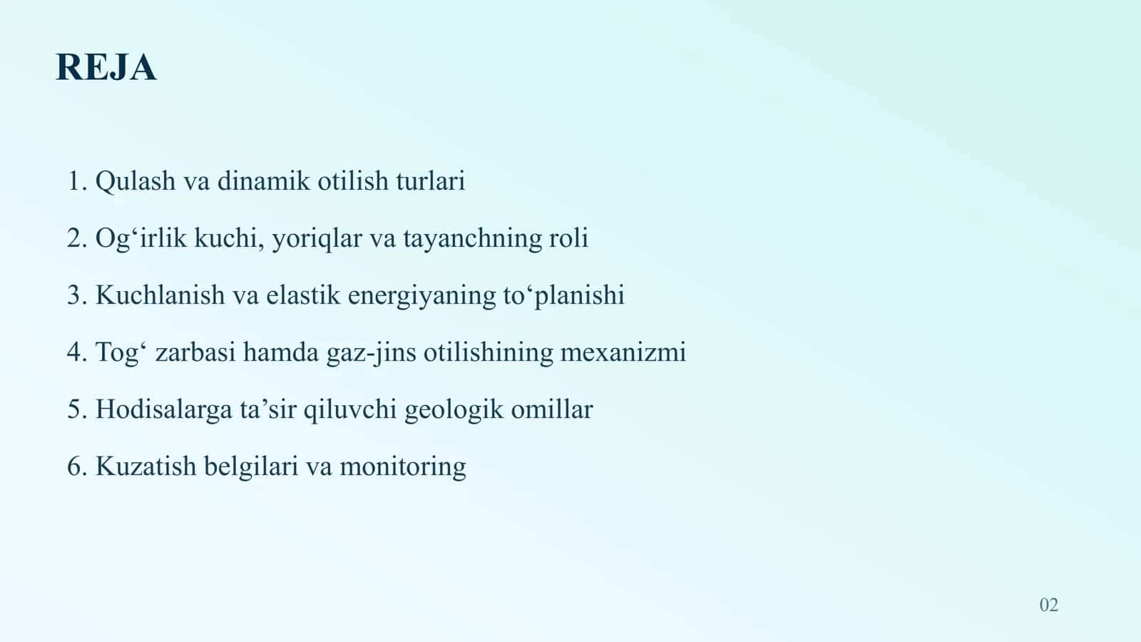 Kon ishlarini olib borishda tog‘ jinslarining qulashi va otilib chiqishi (vibor) 2