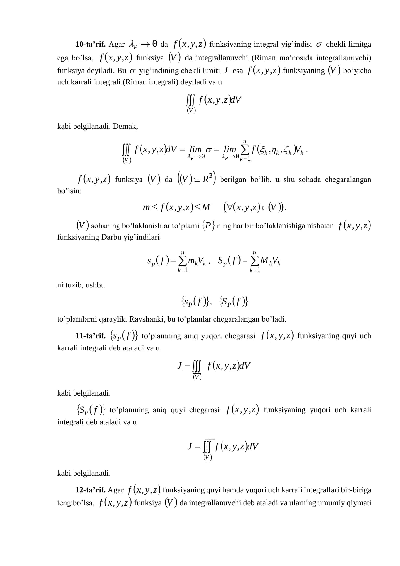 Uch karrali integral 2