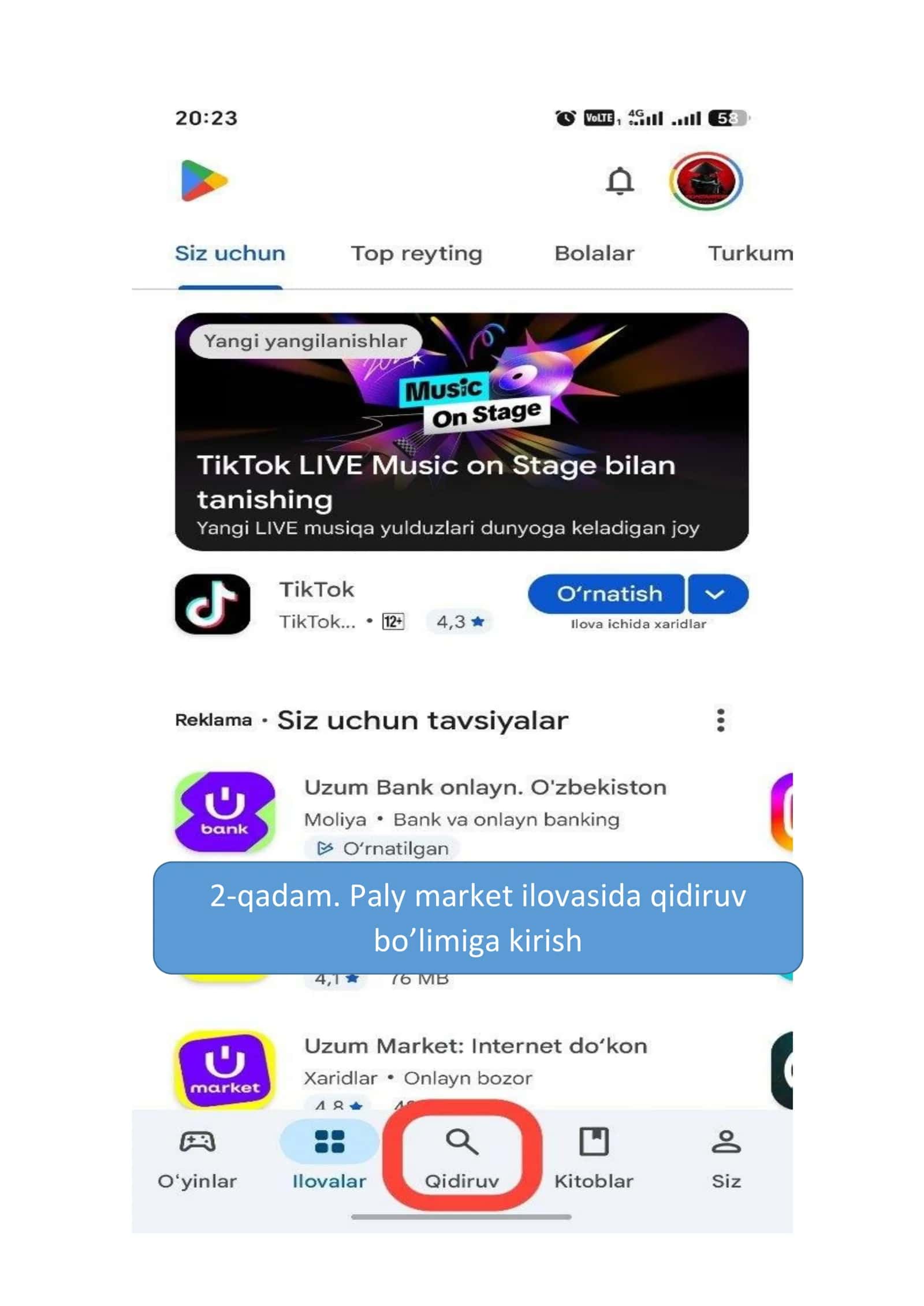 Paly Market ilovasi 2