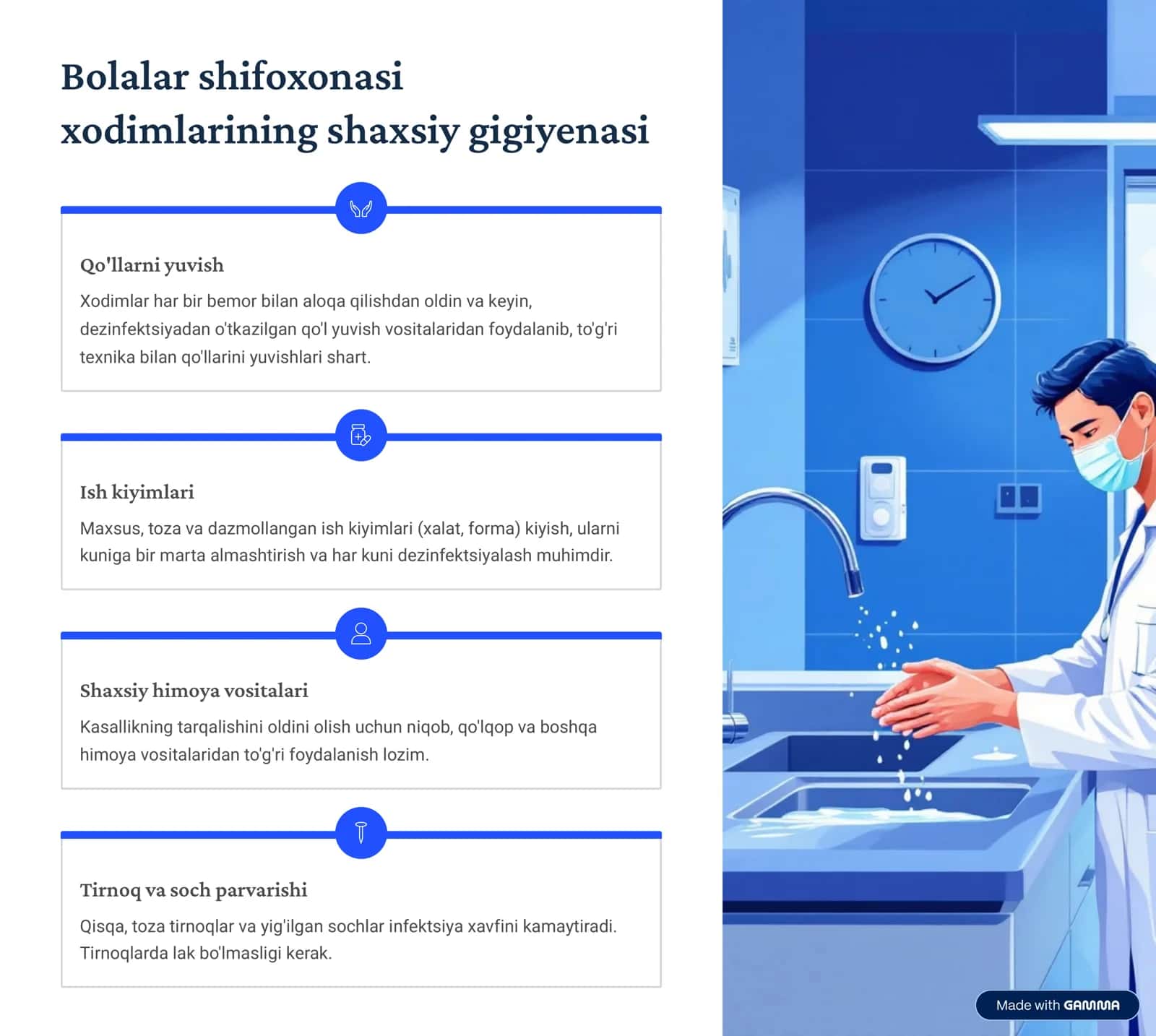 Bolalar shifoxonasi xodimlari va bolalar gigiyenasi: Asosiy tamoyillar 2