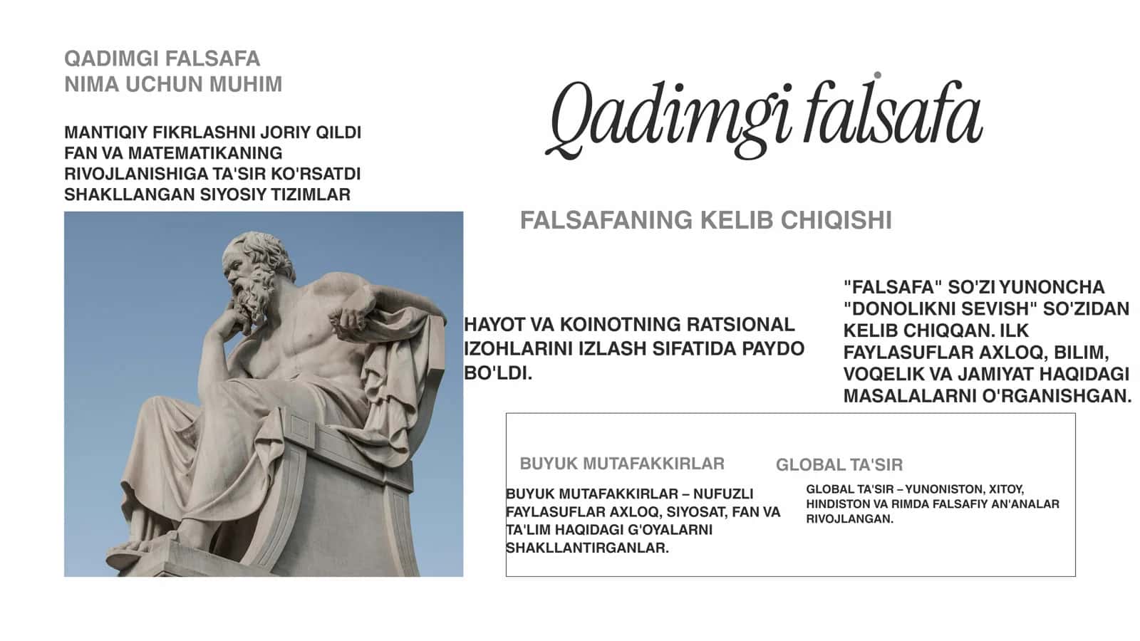 Qadimgi falsafa | Qadimgi davrning tafakkur tarzi 2
