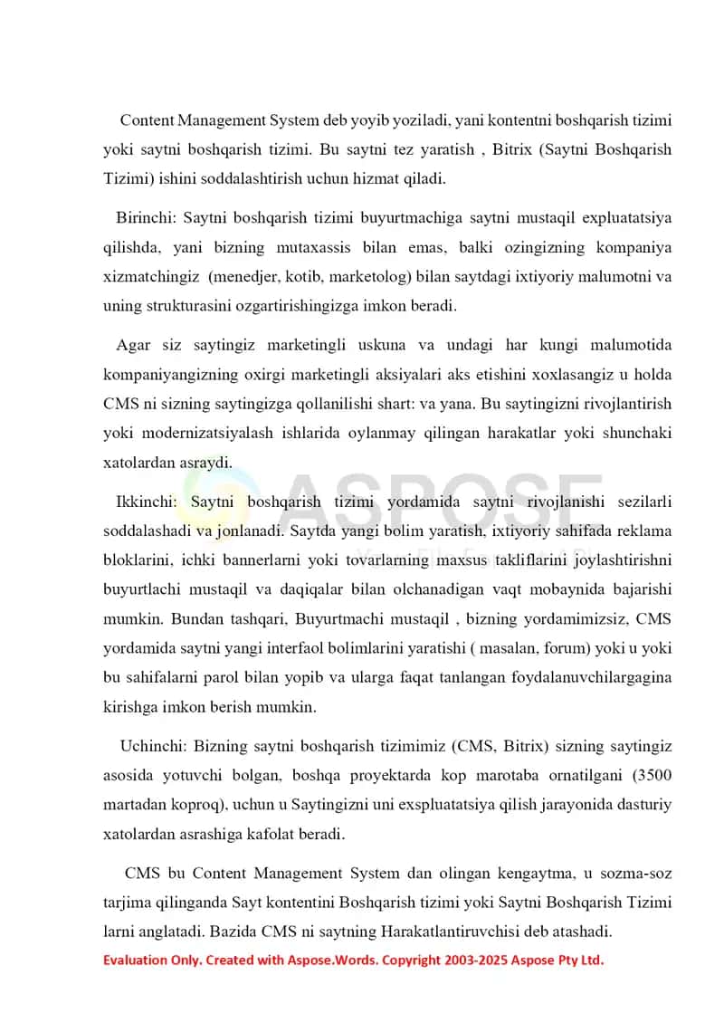 CMS Platformasi bilan tanishish 2