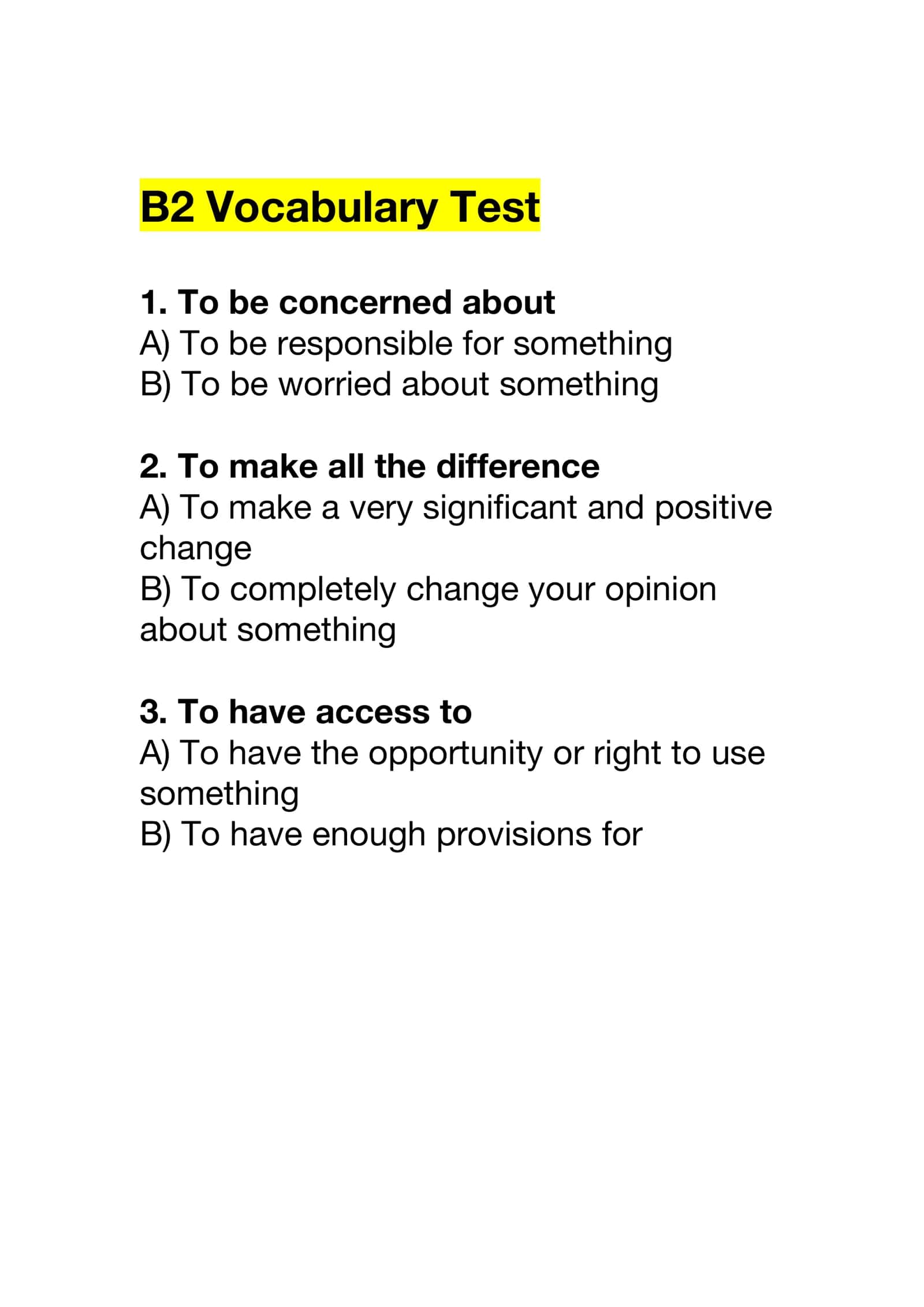 Vocabulary Level Test 2