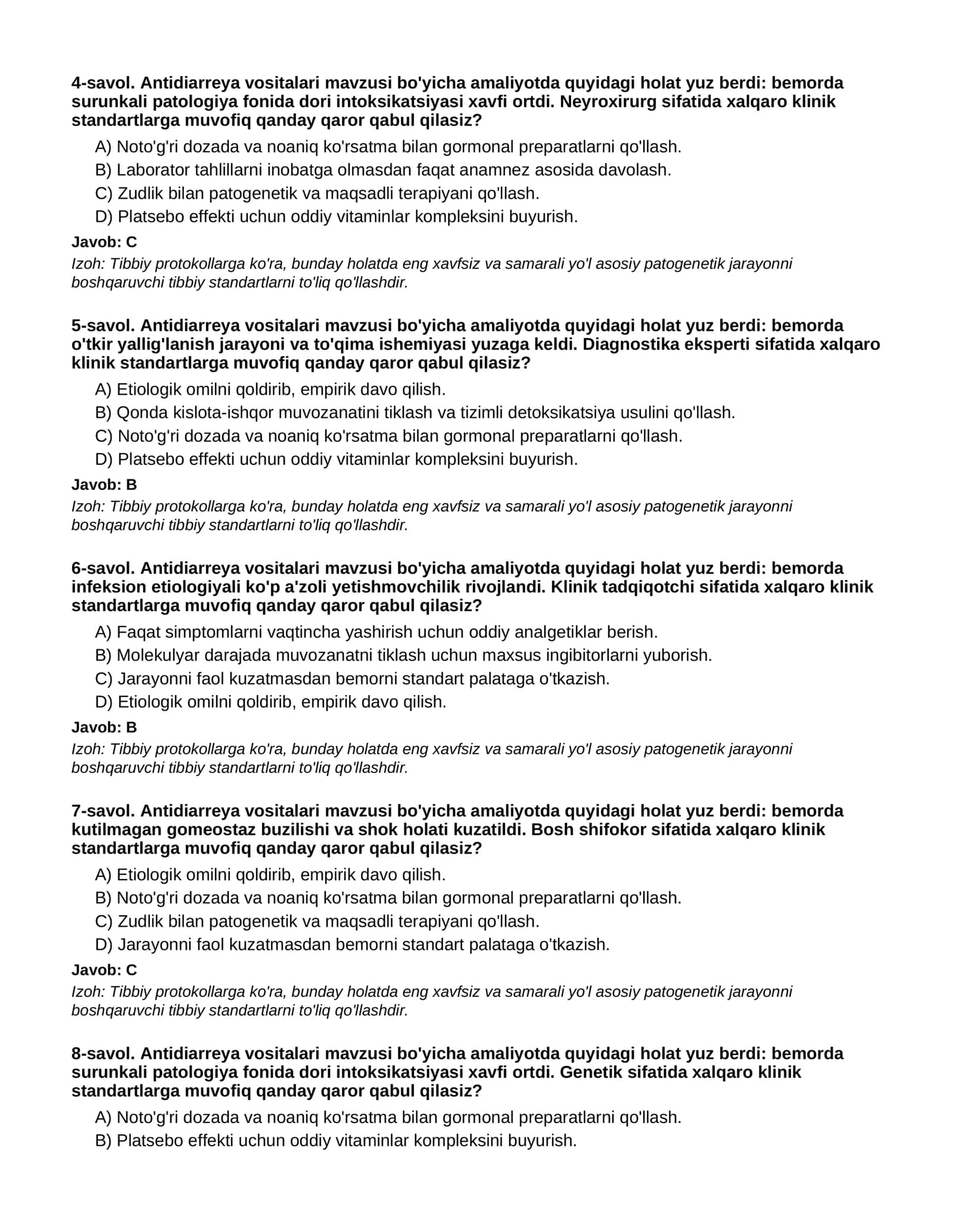 Antidiarreya vositalari - 1-QISM 2