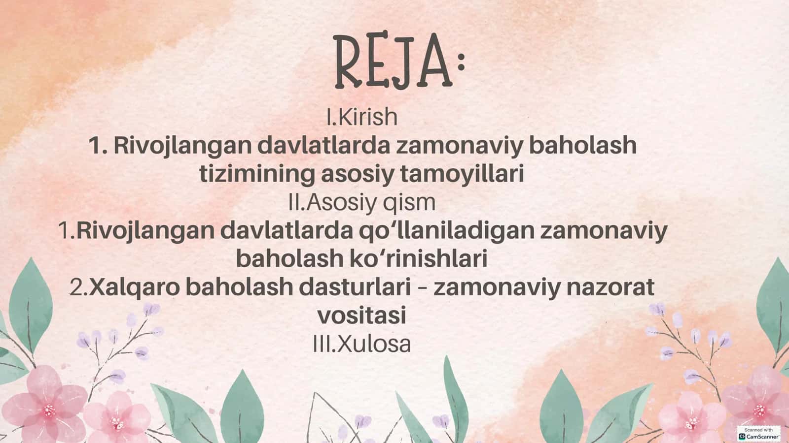 RIVOJLANGAN MAMLAKATLAR BILIM TIZIMINI NAZORAT QILISH VA BAHOLASHNING ZAMONAVIY KO'RINISHLARI 2