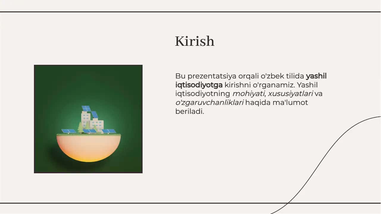 Yashil iqtisodiyotga kirish 2