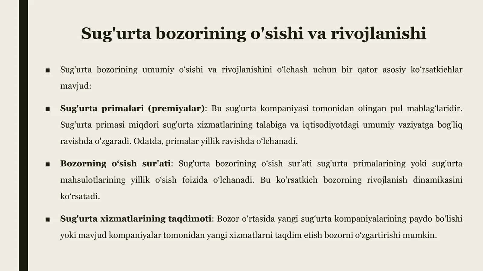 Sug’urta va Sug’urta Bozori Statistikasi 2