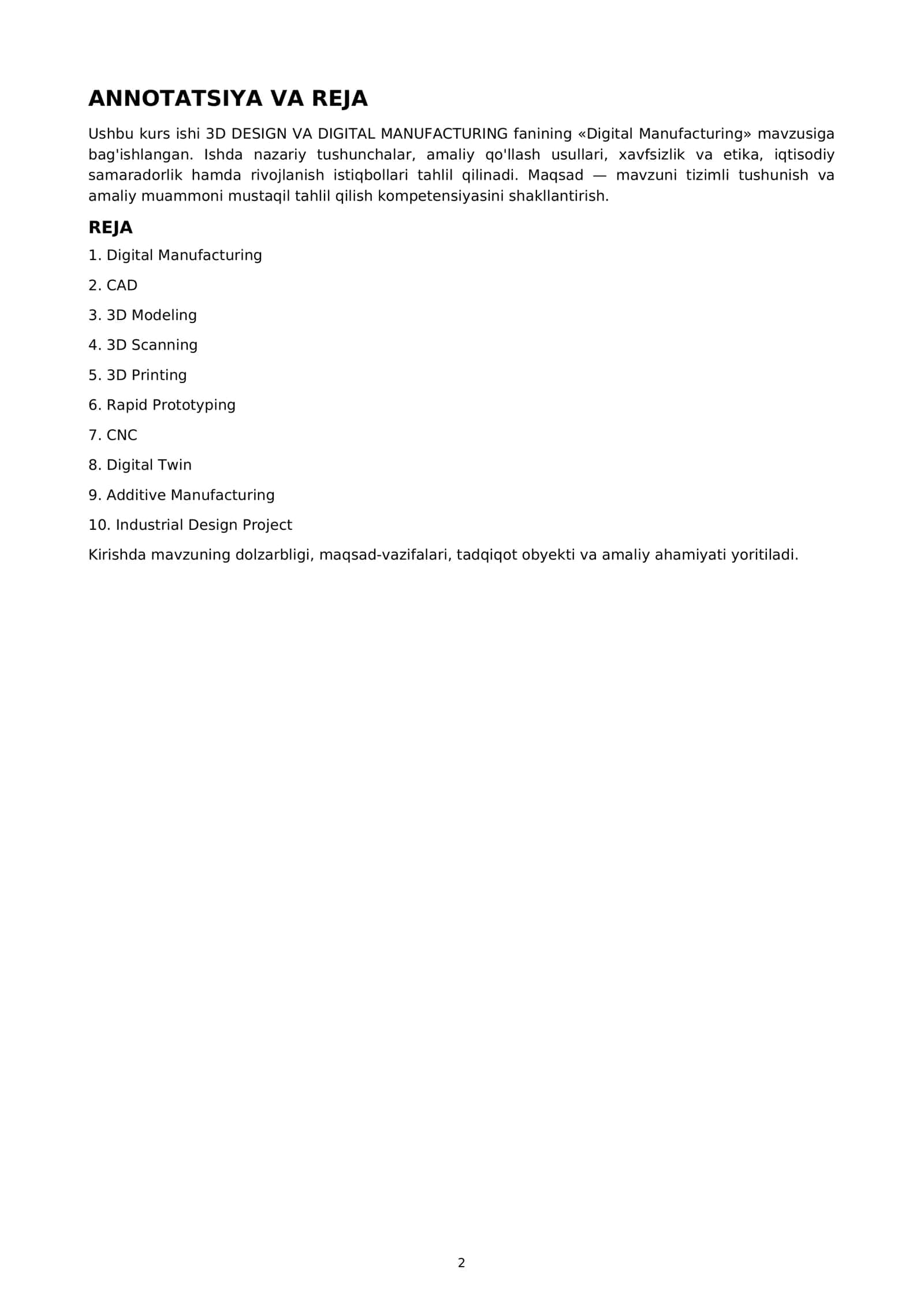 Digital Manufacturing 2