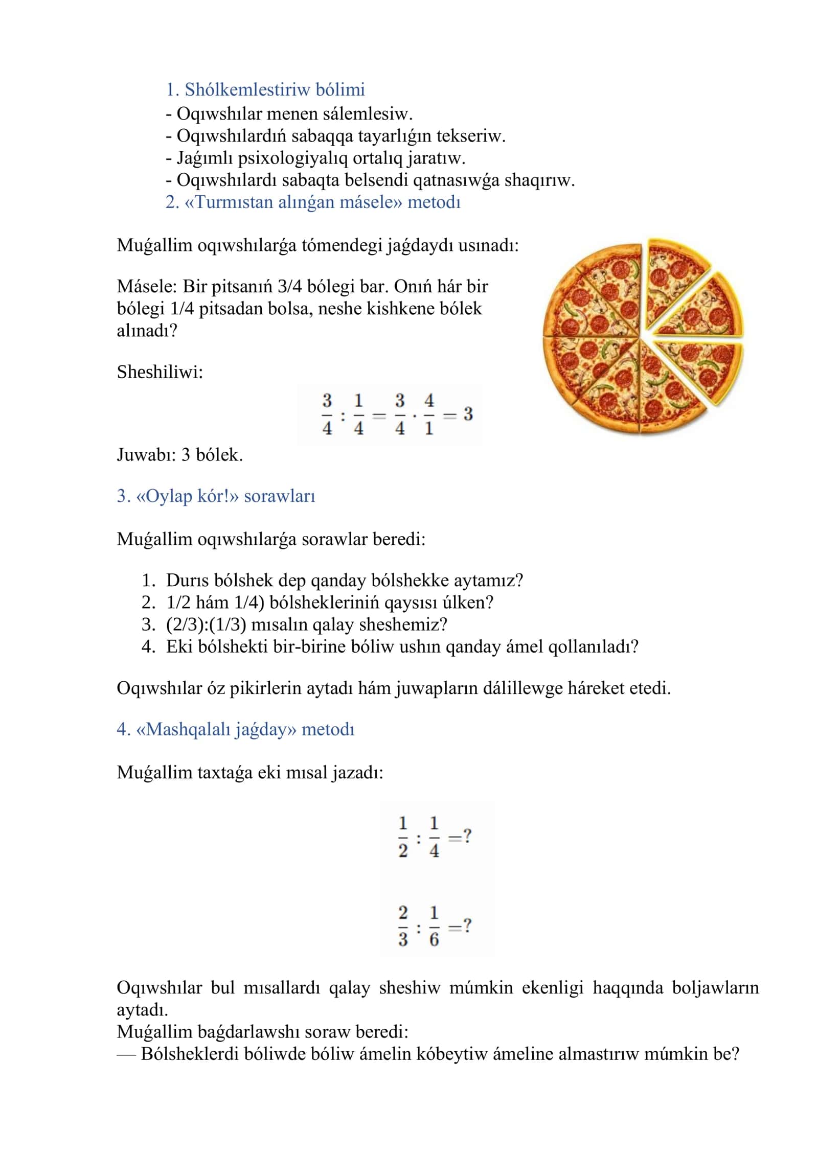 Durıs bólshekti durıs bólshekke bóliw 2