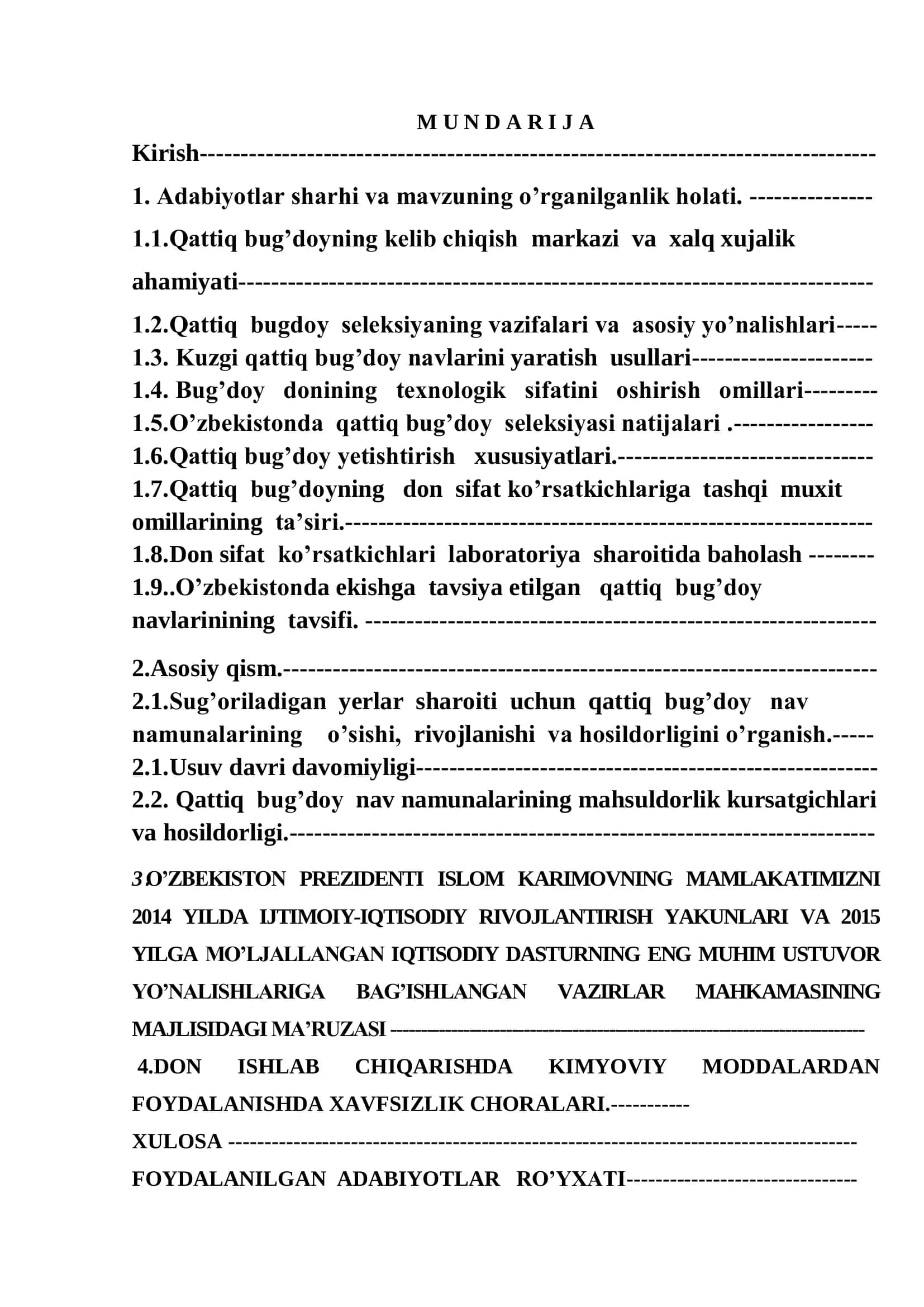 Sug’oriladigan yerlar sharoiti uchun qattiq bug’doy nav namunalarining larining o’sishi, rivojlanishi va hosildorligini o’rganish 2