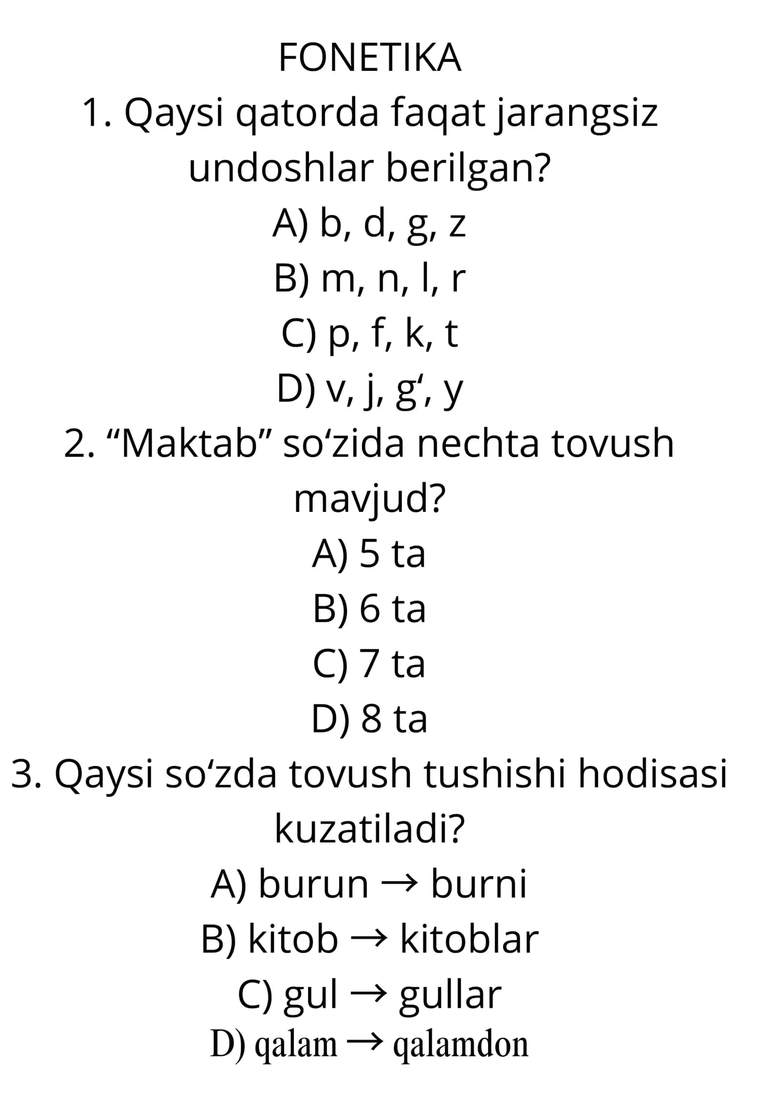 ONA TILI FANIDAN 50 TA TEST 2