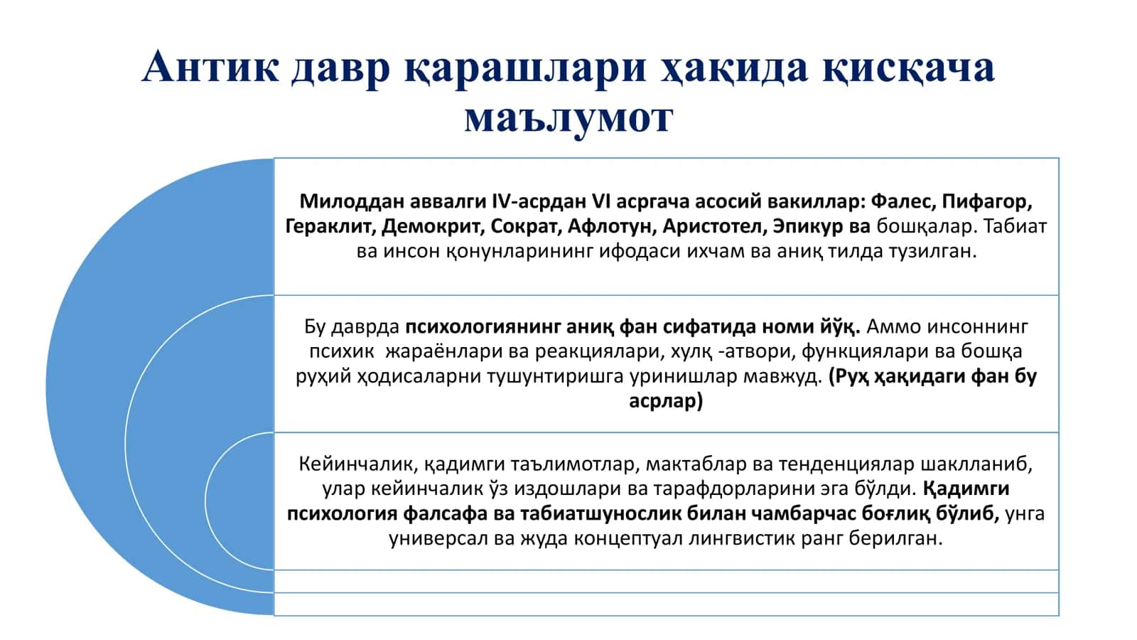 АНТИК ДАВР ПСИХОЛОГИЯСИ 2