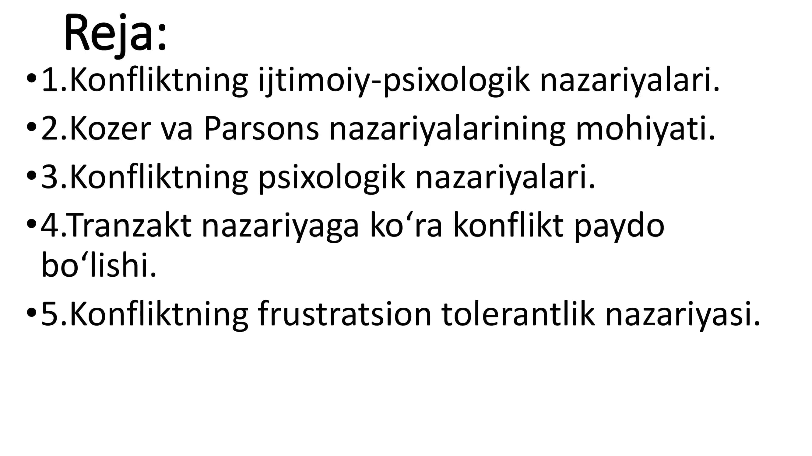 Konfliktlarning ijtimoiy-psixologik nazariyalari 2