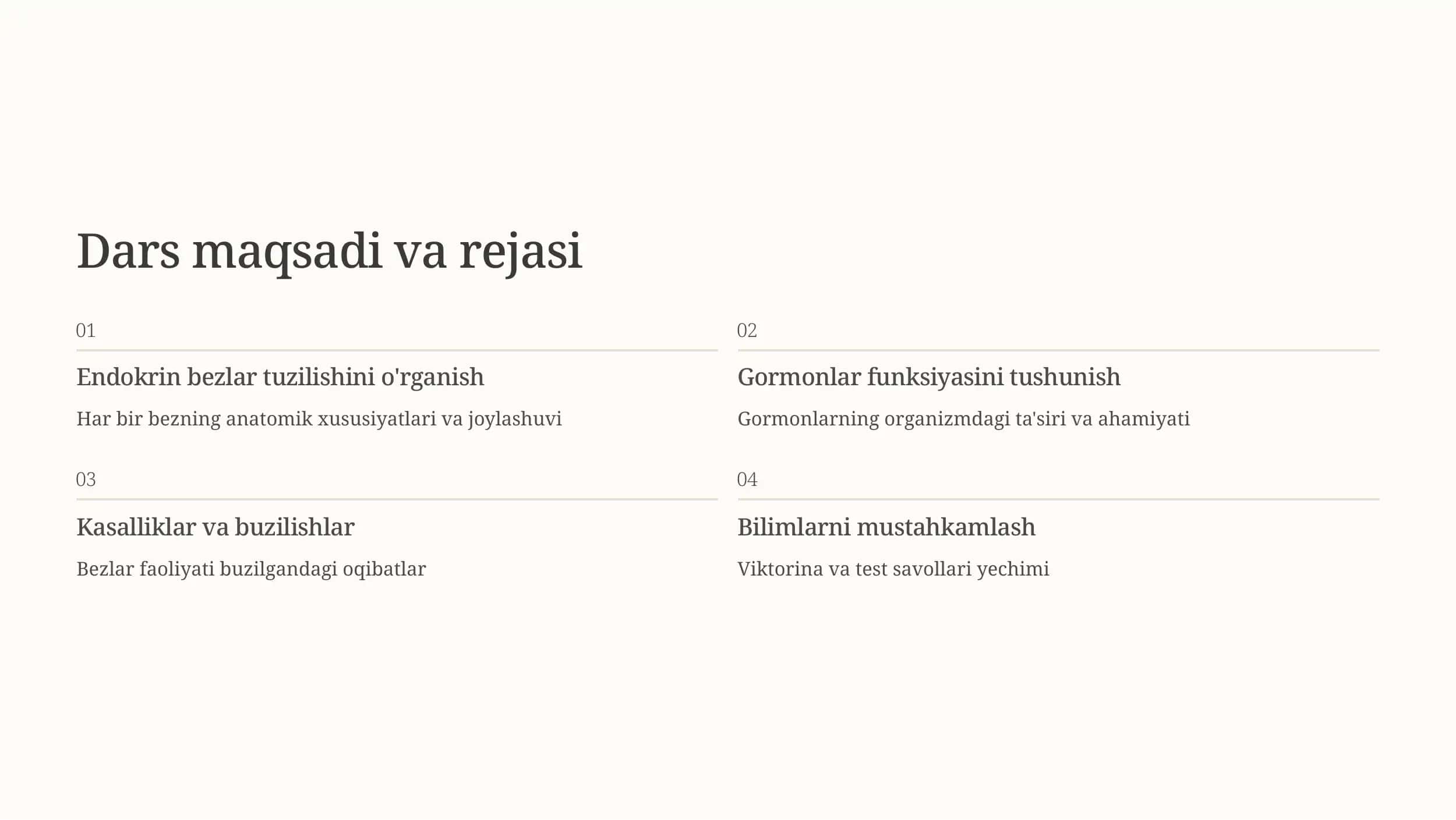 Endokrin bezlari: Tanamizning kimyoviy boshqaruv tizimi 2