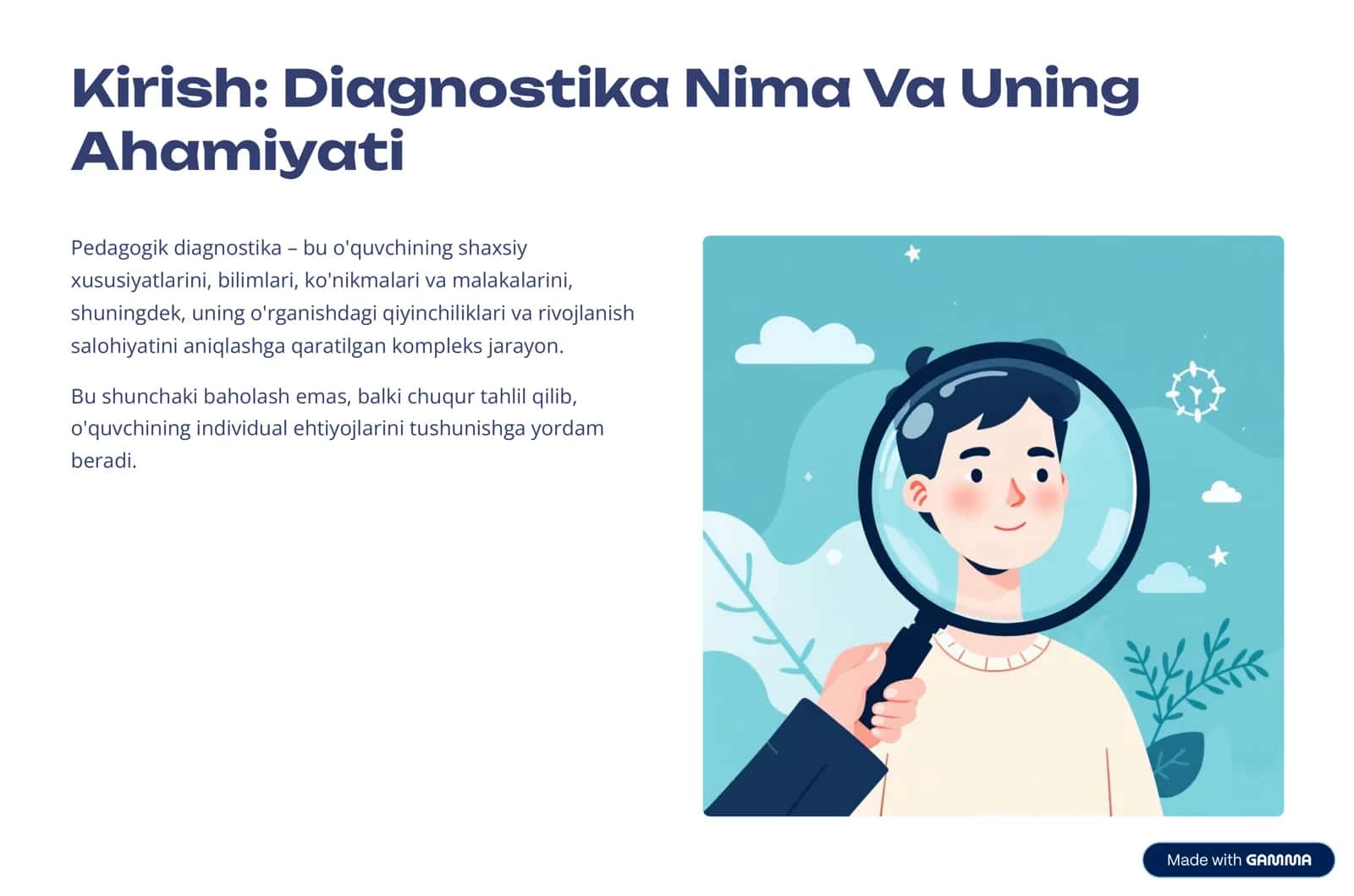 Pedagogik Diagnostikaning Shaxs Rivojlanishidagi O'rni 2