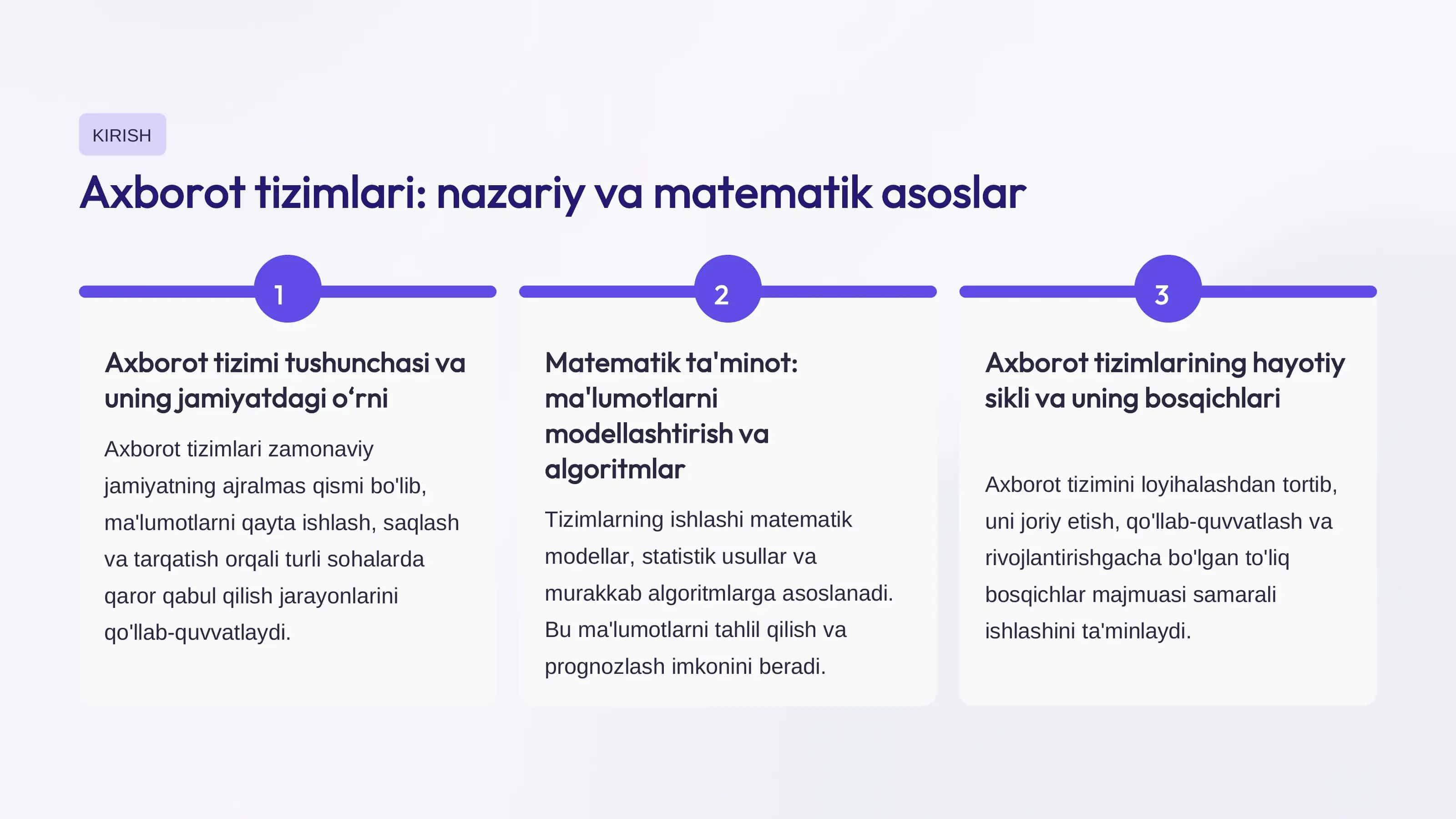Axborot tizimlarining matematik, huquqiy va tashkiliy ta'minotlari 2