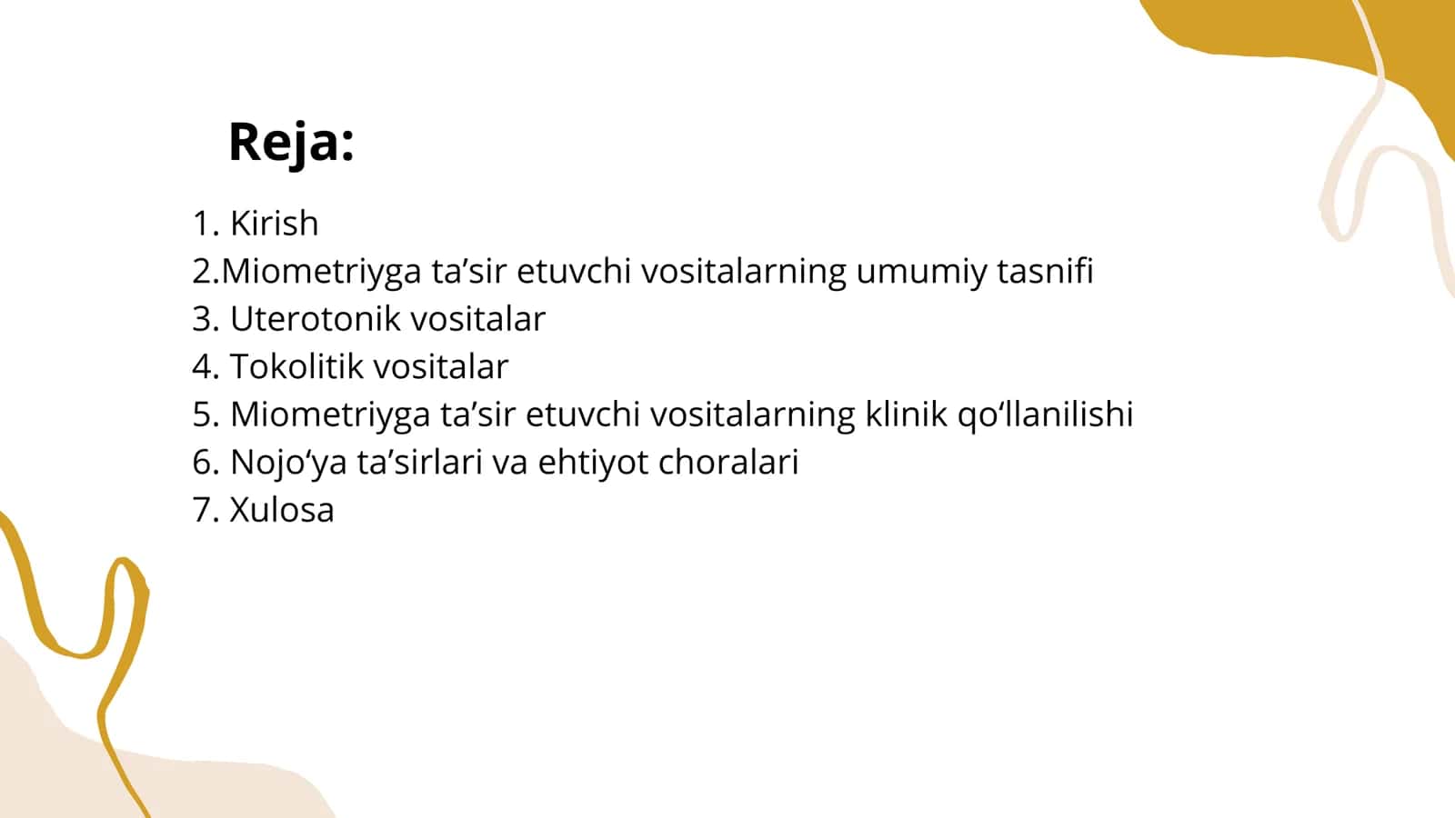Miometriyga ta'sir etuvchi vositalar 2