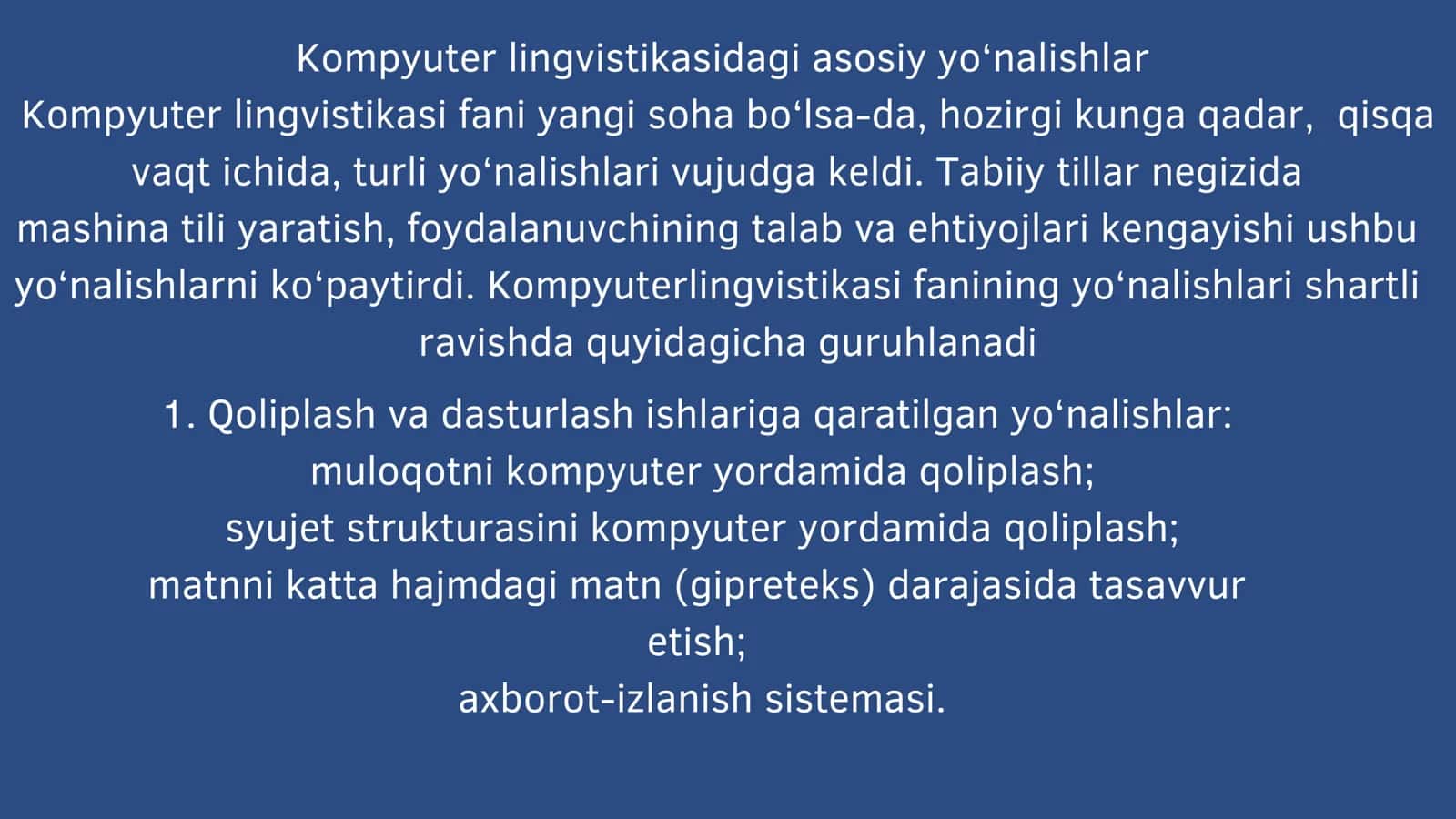 kompyuter lıngvıstıkasıdagı asosıy yonalıshlar 2
