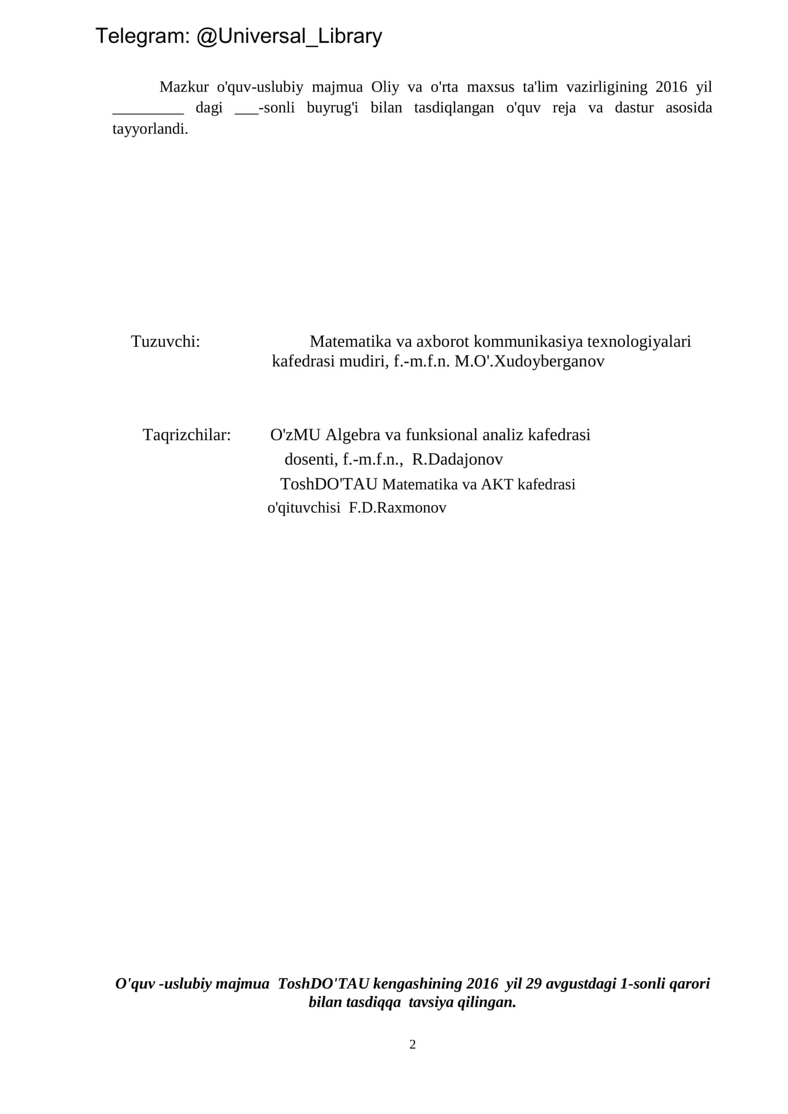 Diskret matematika va matematik mantiq asoslari(N. X. Kasimov R. N. Dadajonov F. N. Ibragimov) 2