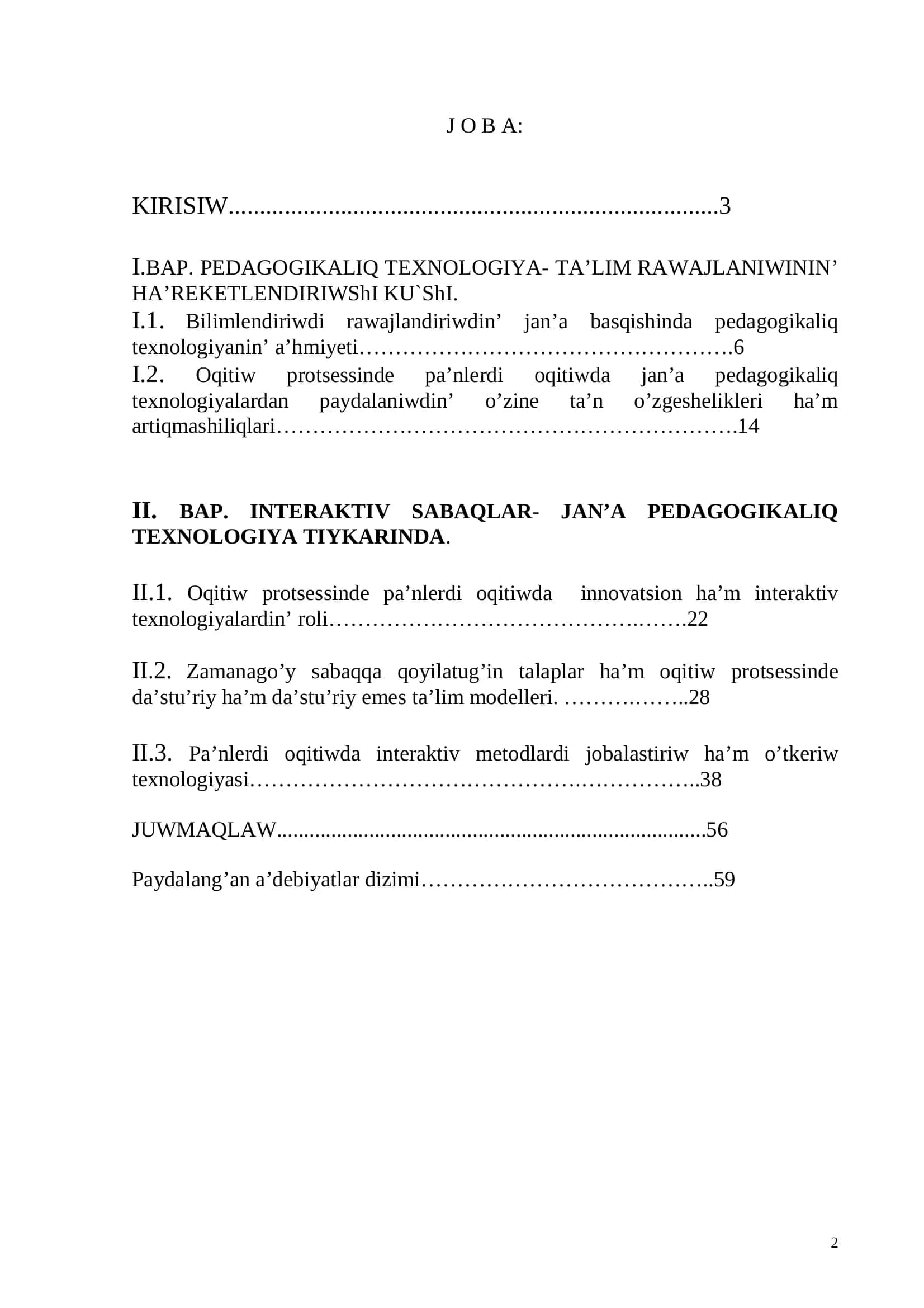 Pedagogika ha`m psixologiya ta`lim bag`dari IV-kurs qaraqalpaq topari talabasi Tursinova Nazira Baxitovnanin` BAKALAVR PITKERIW JUMISI 2