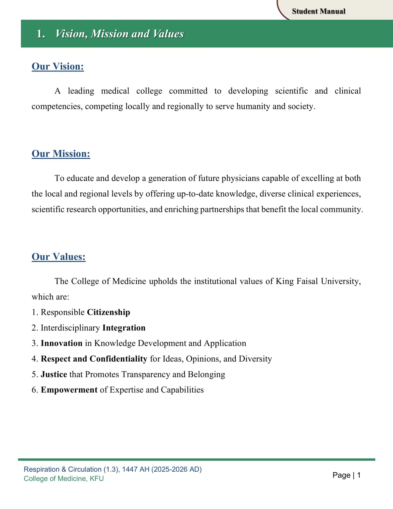 Respiration & Circulation Student Manual 2