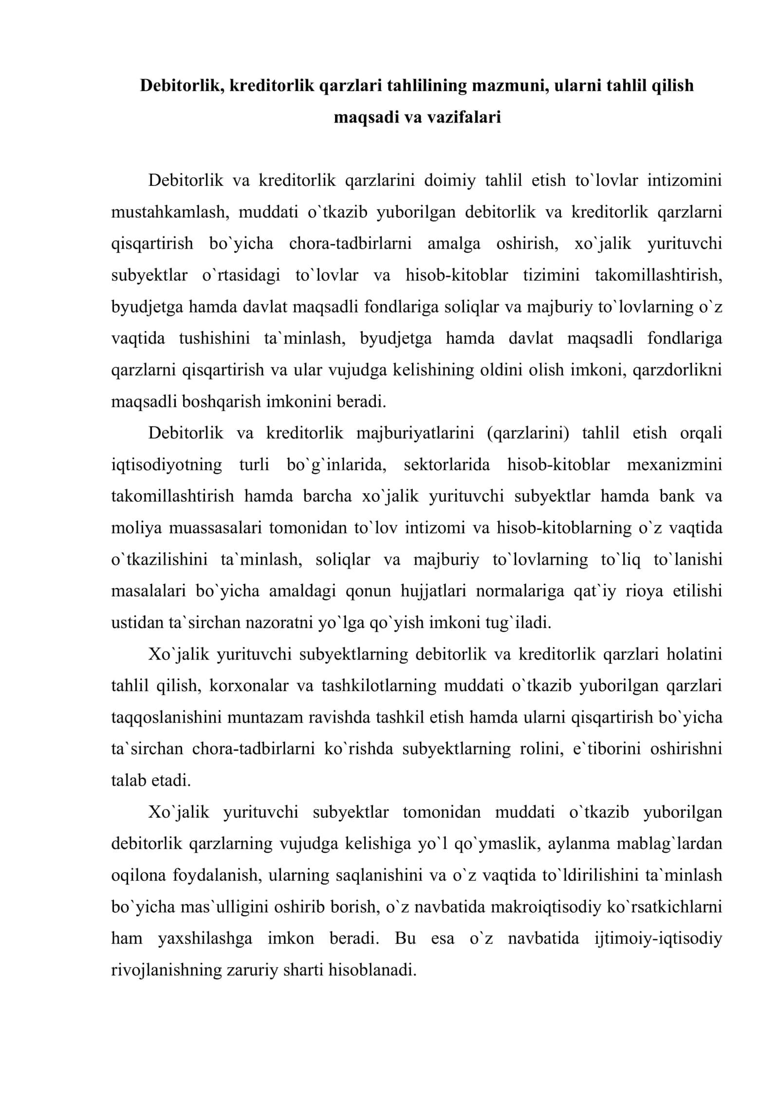 Debitorlik va kreditorlik qarzlari tahlili 2