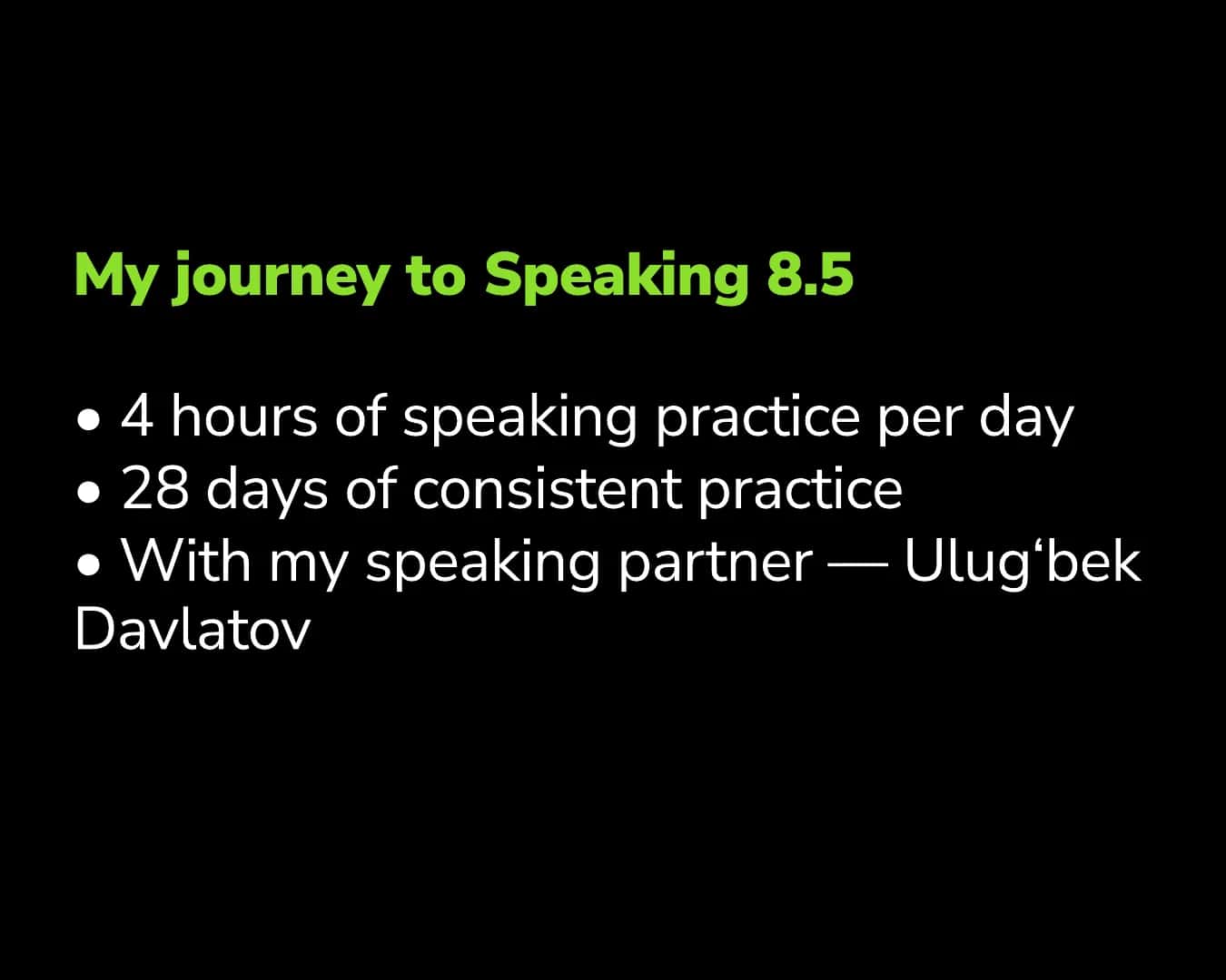 My journey to Speaking 8.5 2