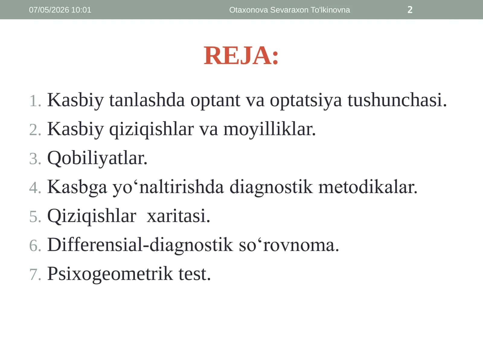 Kasbiy qiziqish va layoqatlarni eksperimental o‘rganish 2