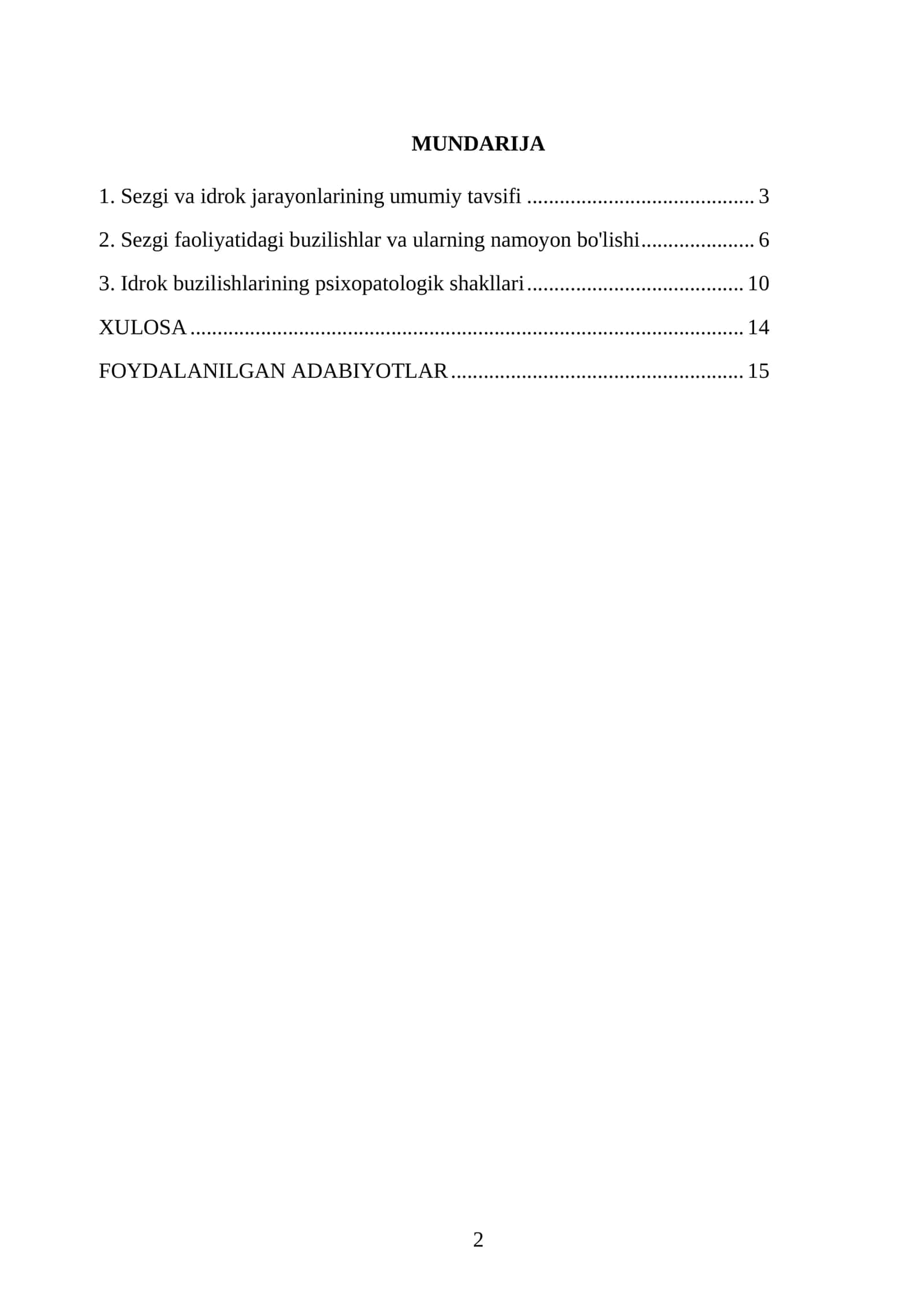 Sezgi va idrok buzilishlari 2