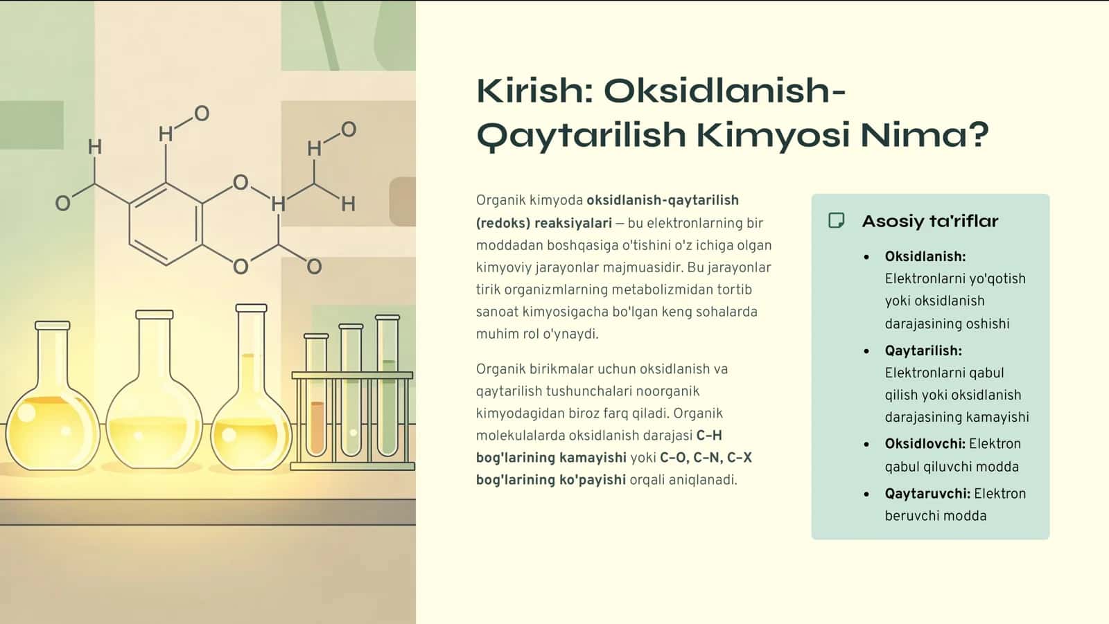 Organik Birikmalarning Oksidlanish va Qaytarilish Jarayonlari 2
