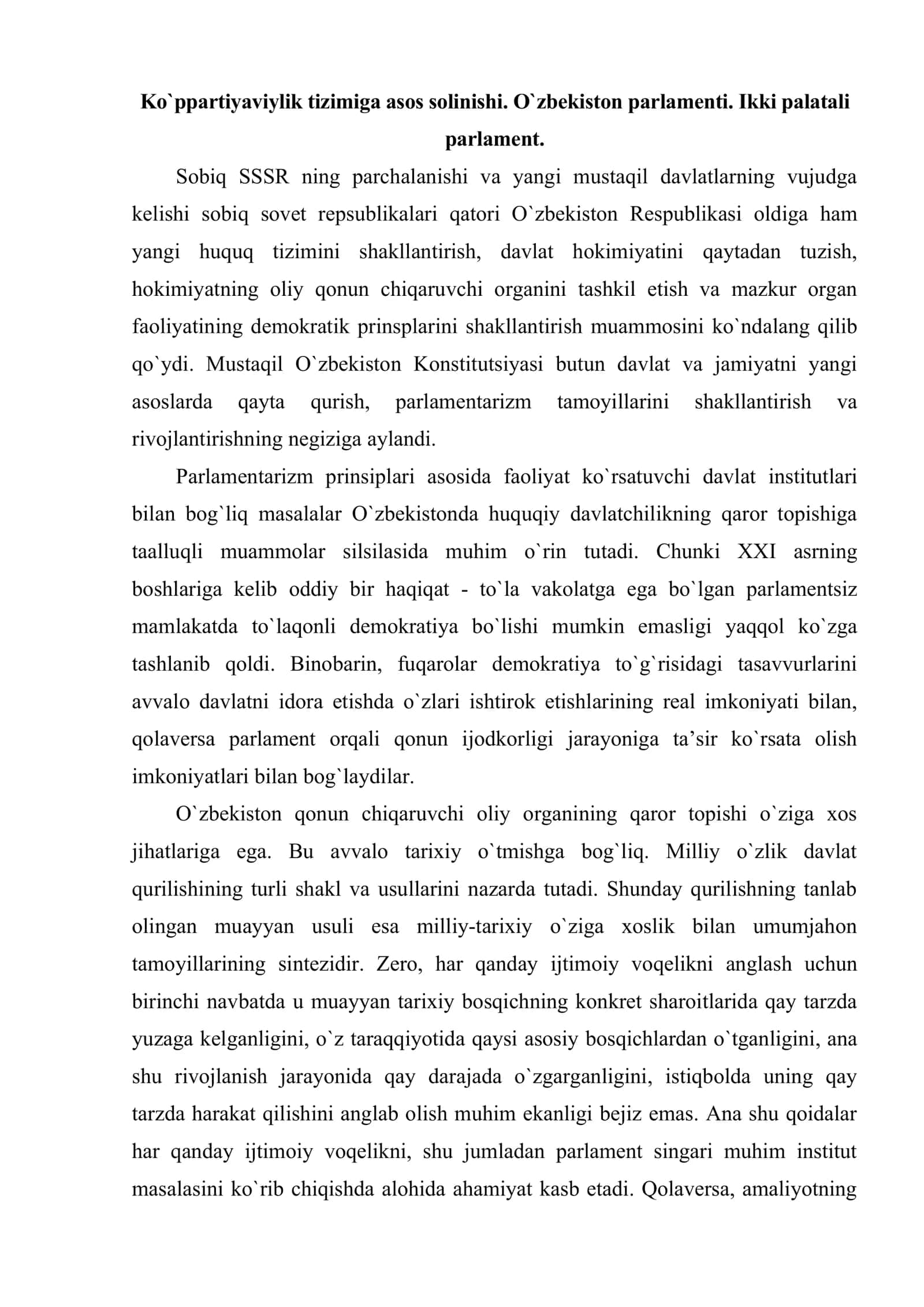 O`zbekistonning davlat mustaqilligini mustahkamlashning siyosiy huquqiy asoslari 2