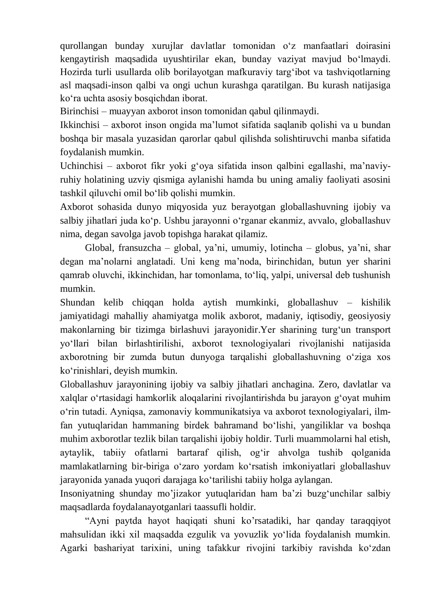 Axborot sohasida globallashuv 2