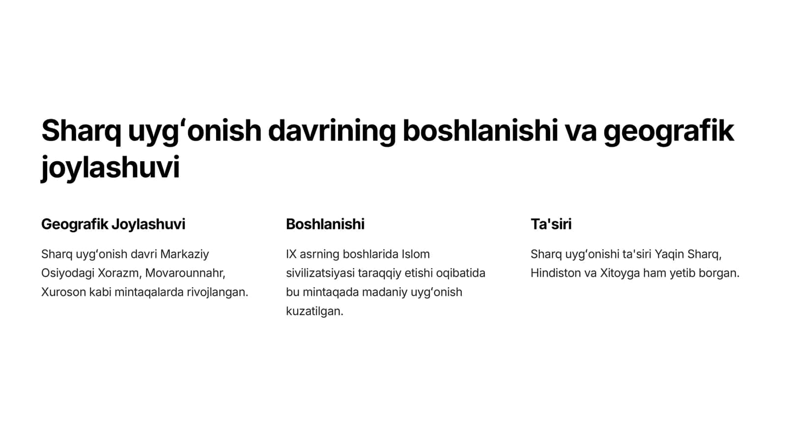 Sharq uygʻonish davri madaniyati 2