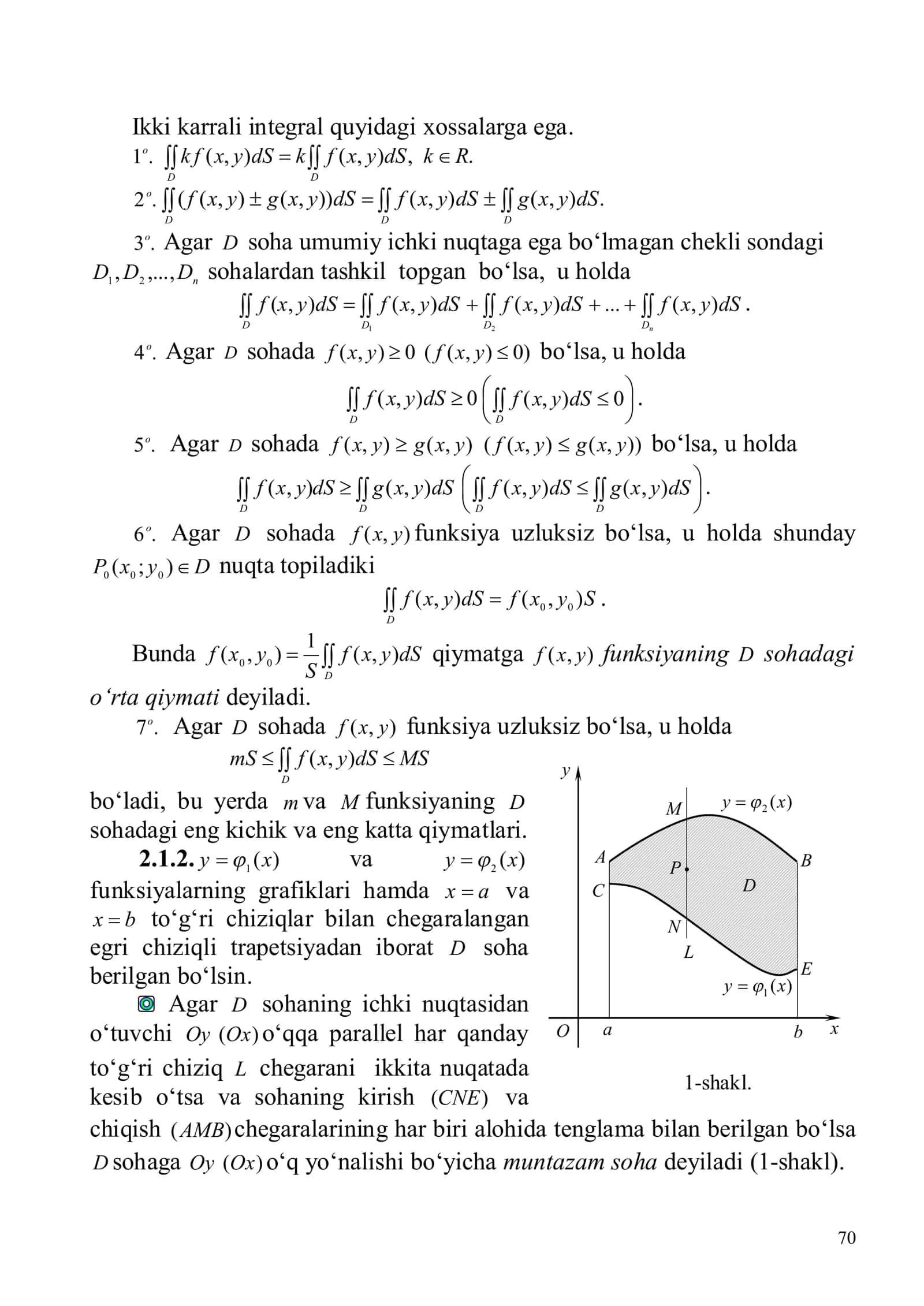 BIR NECHA O‘ZGARUVCHI FUNKSIYALARINING INTEGRAL HISOBI 2