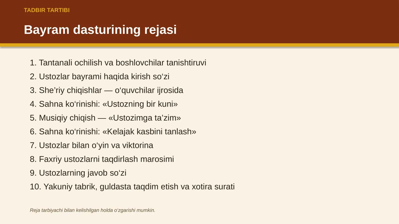 «Ustoz — mehr va bilim quyoshi» 2
