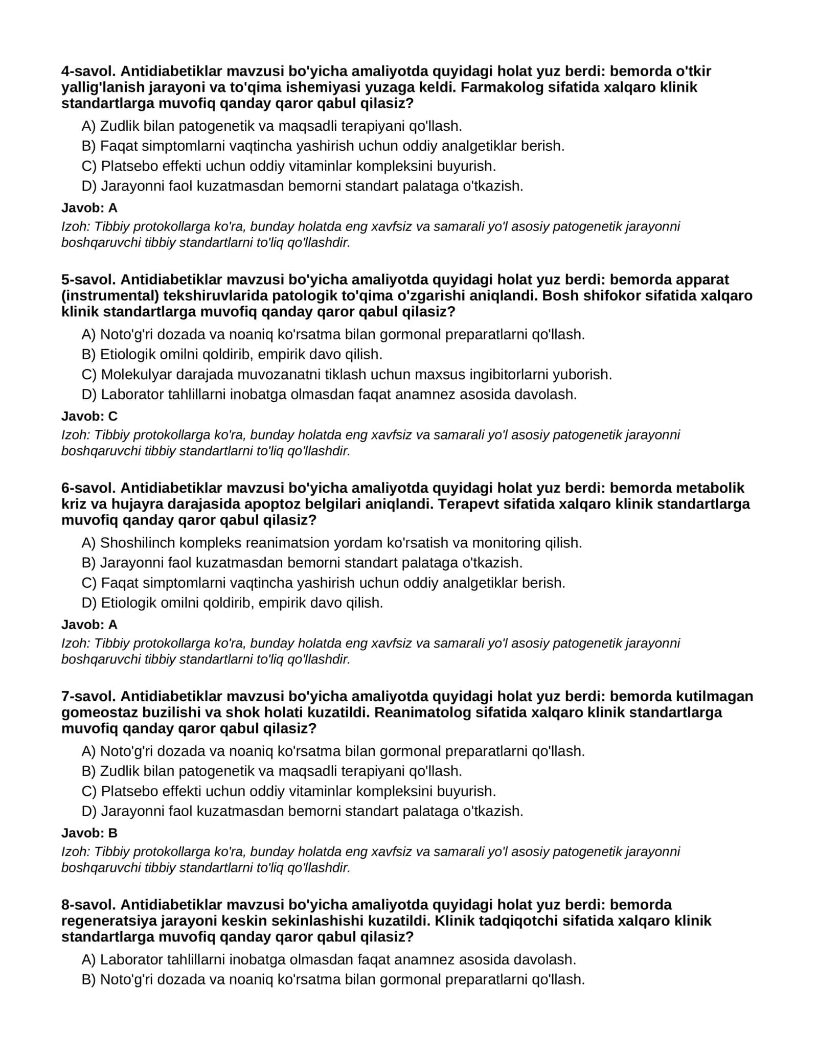 Antidiabetiklar - 3-QISM 2