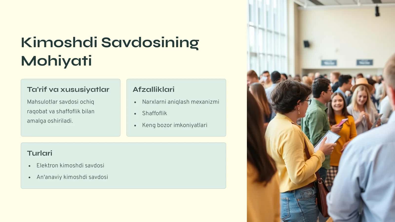 Kimoshdi Savdosi Imkoniyatlar Olamiga Yo'l 2