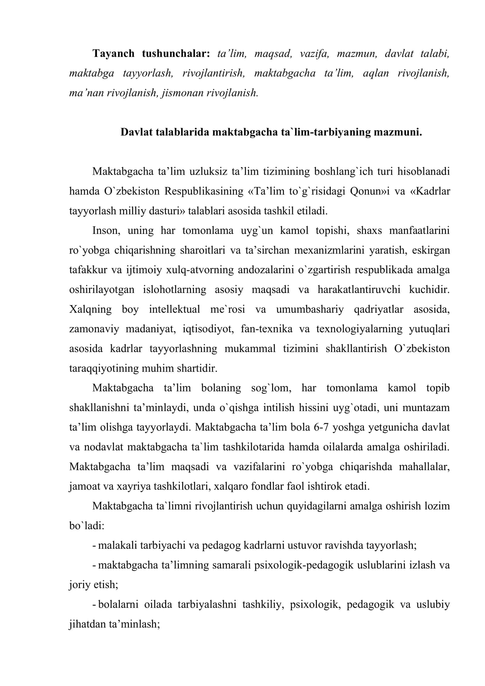 Bolalalarni maktab ta’limiga tayyorlash metodikasi 2