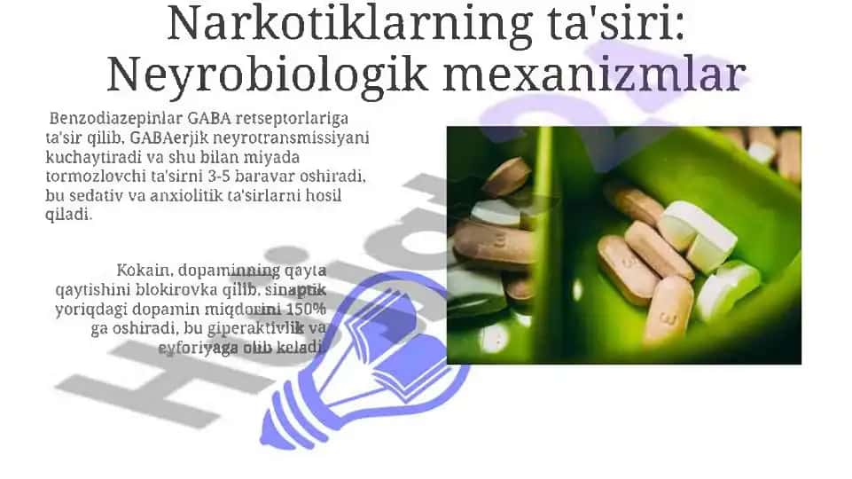 Tabiiy va sintetik narkotik vositalar. Foydasi va zarari 2