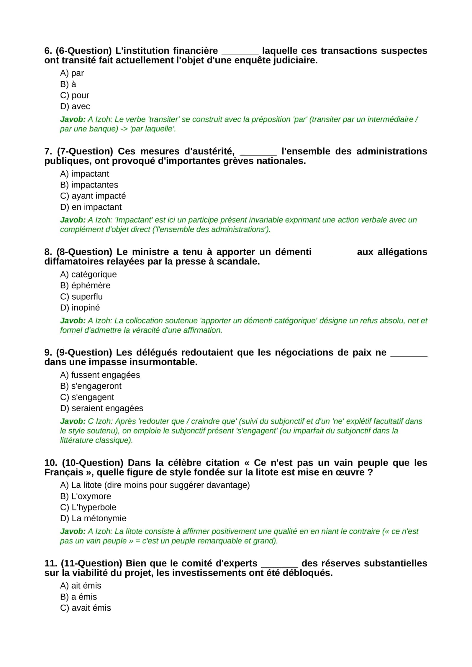 FRANSUZ TILI (FRANÇAIS - MILLIY SERTIFIKAT & CEFR C1/DALF C1) EXPERT / MILLIY SERTIFIKAT (OLIY QIYINLIK DARAJASI) 2