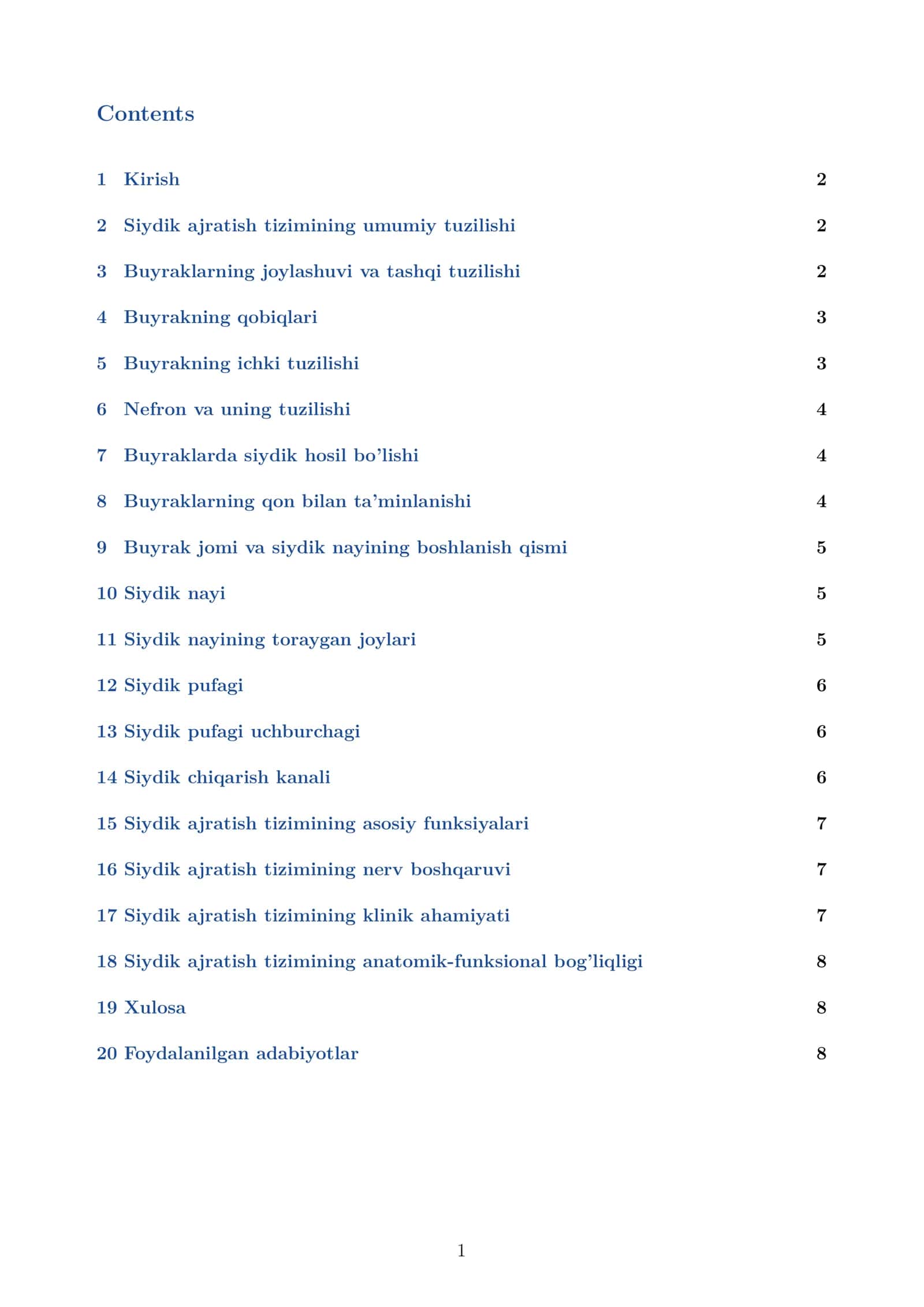 Siydik ajratish tizimi anatomiyasi 2
